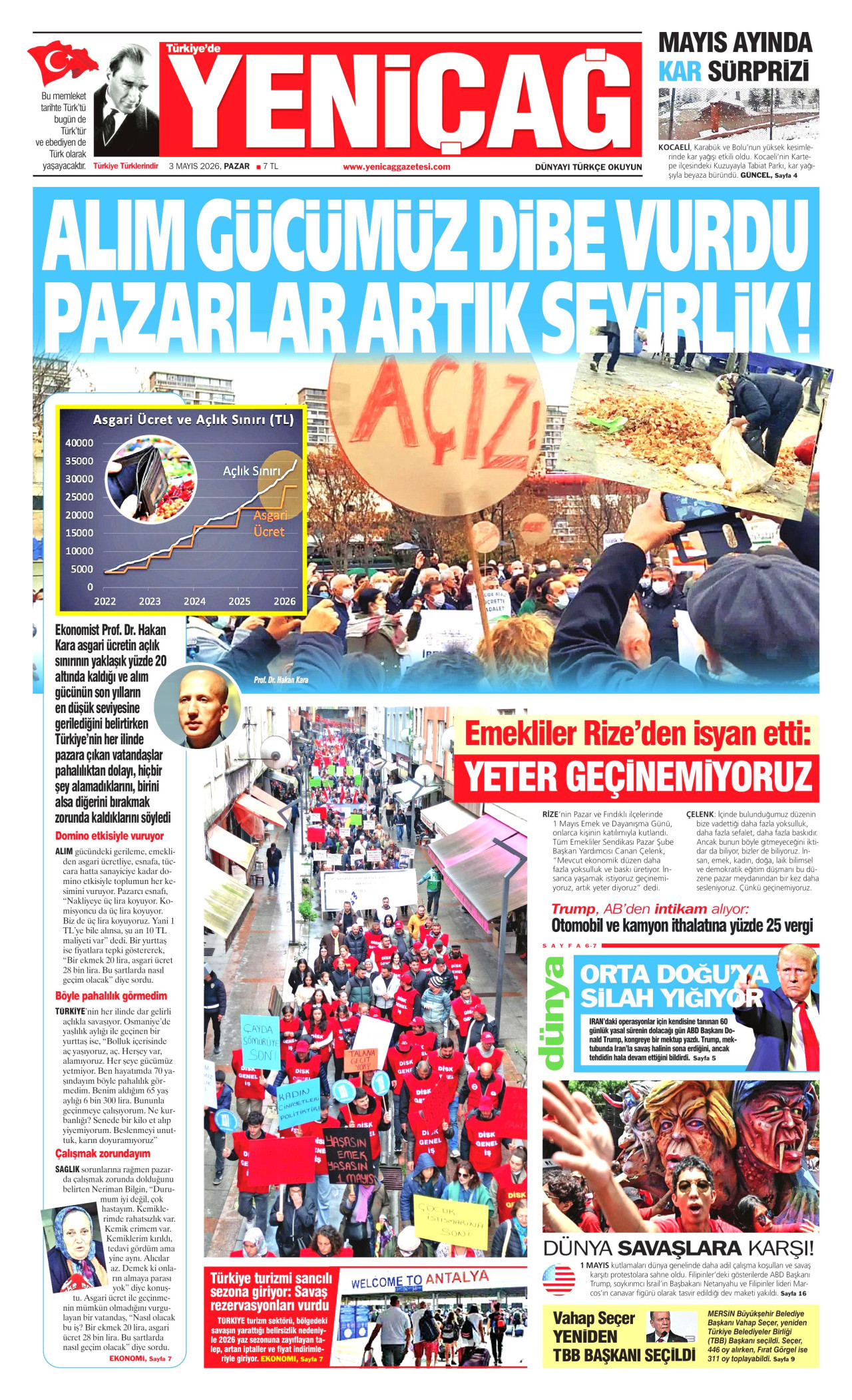 Yeniçağ Gazetesi Manşeti - 03.05.2026