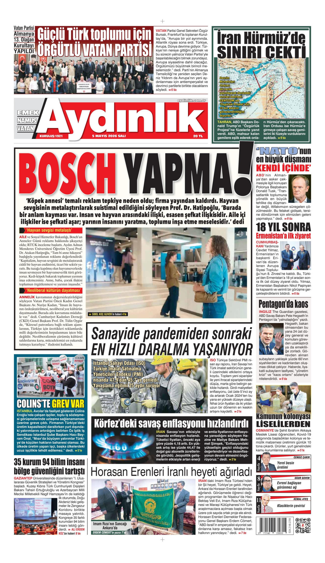 Aydınlık Gazetesi Manşet