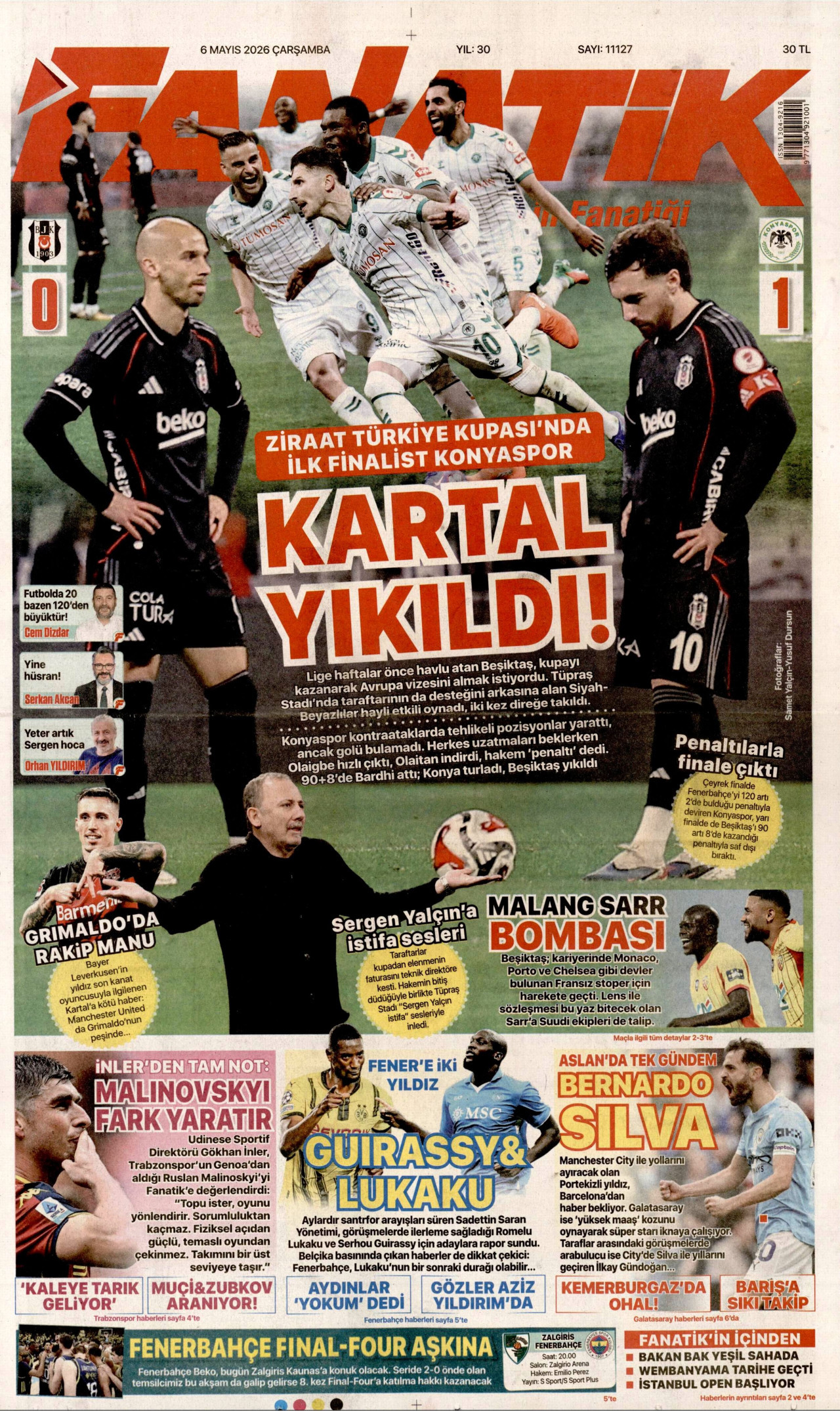 Fanatik Gazetesi Manşeti - 6 Mayıs 2026 Birinci Sayfa