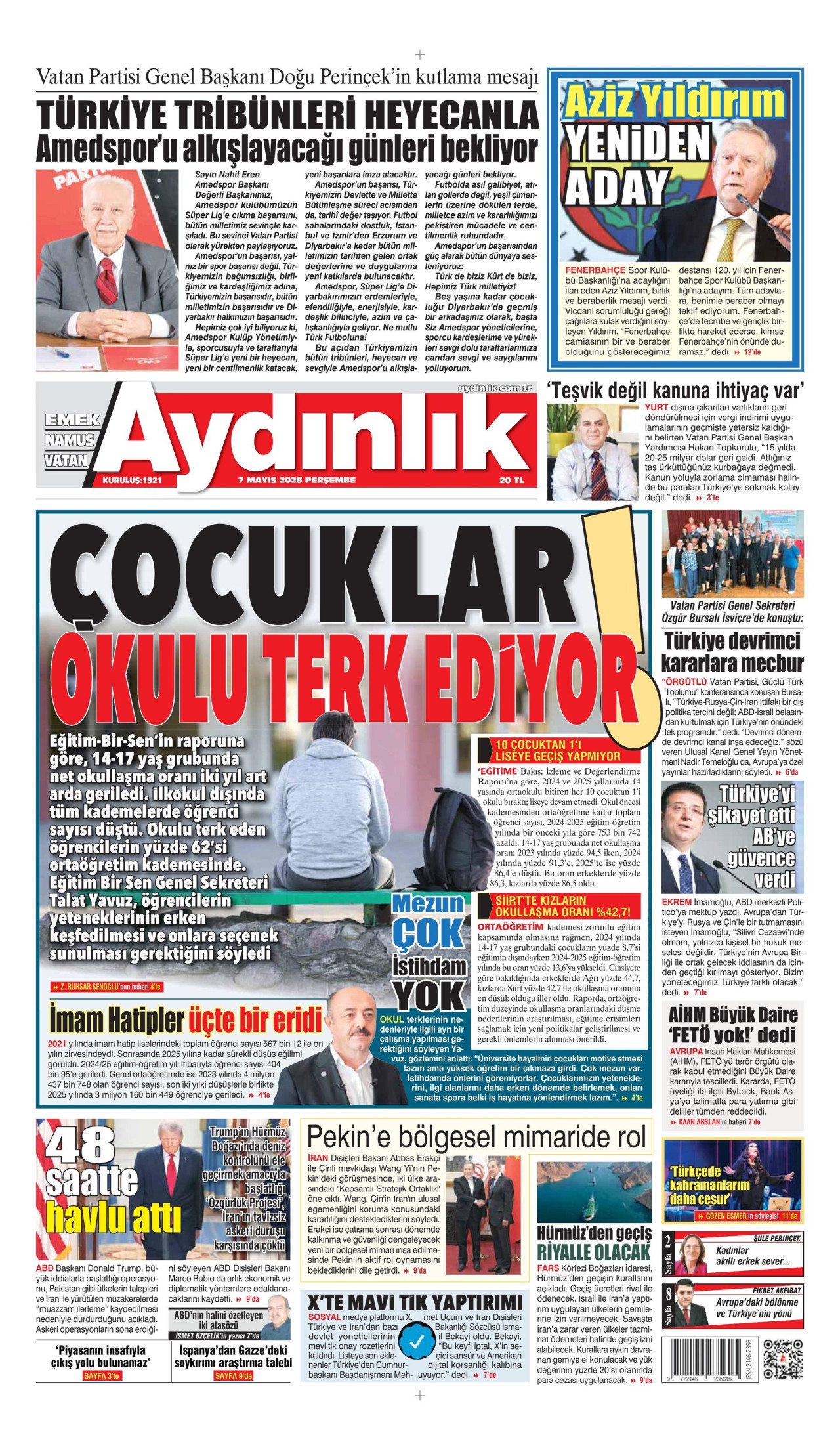 Aydınlık Gazetesi Manşet