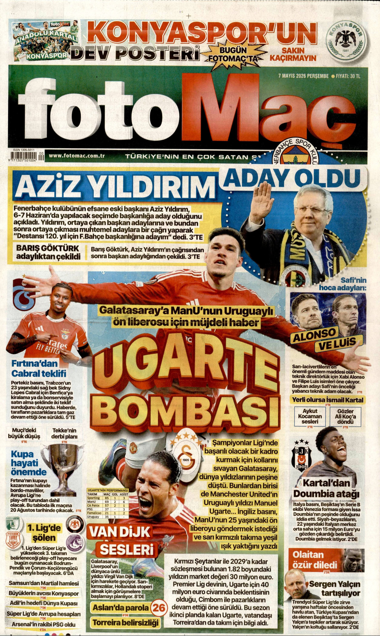 Fotomaç Gazetesi Manşeti - 7 Mayıs 2026 Birinci Sayfa