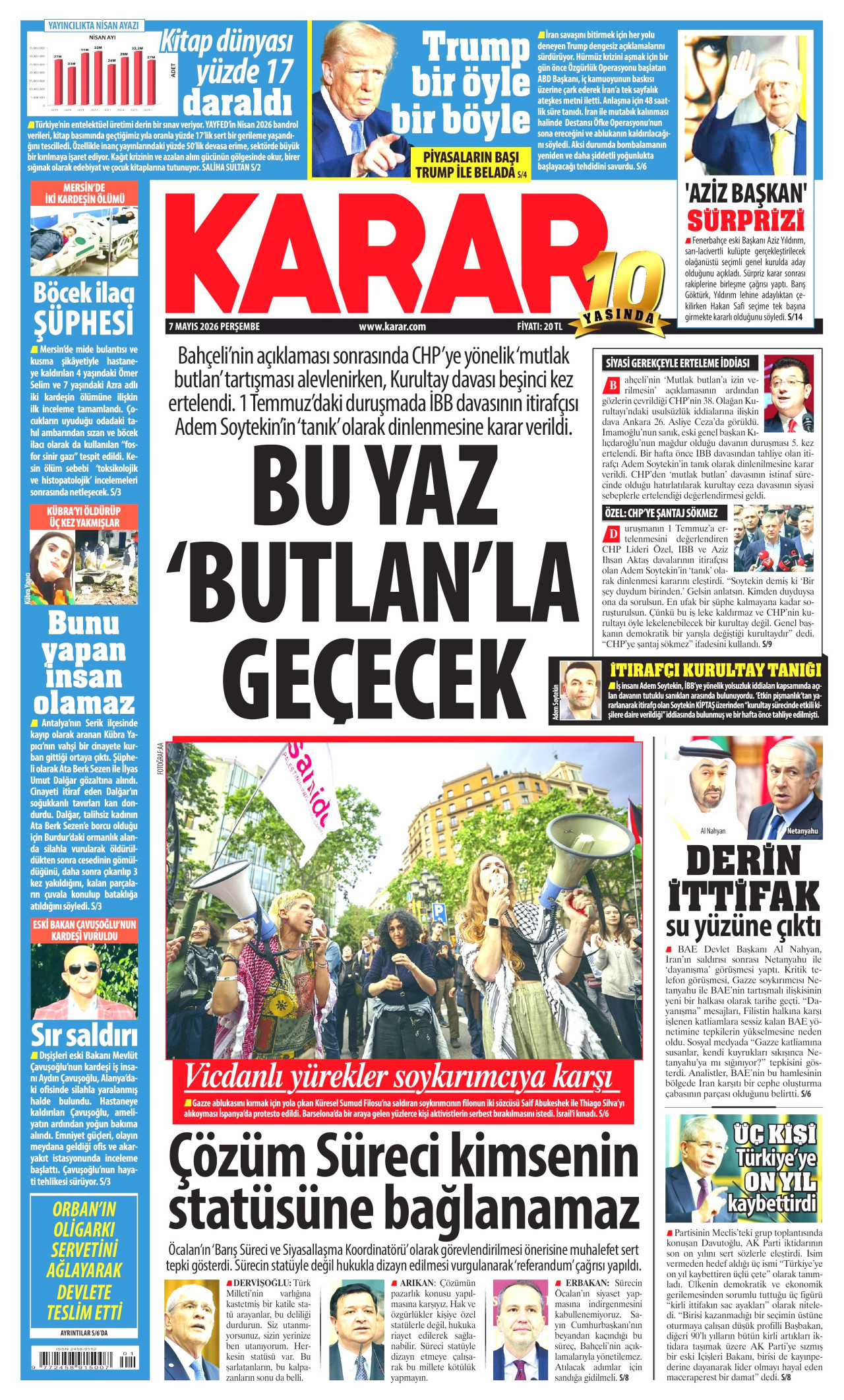 Karar Gazetesi Manşeti - 7 Mayıs 2026 Birinci Sayfa