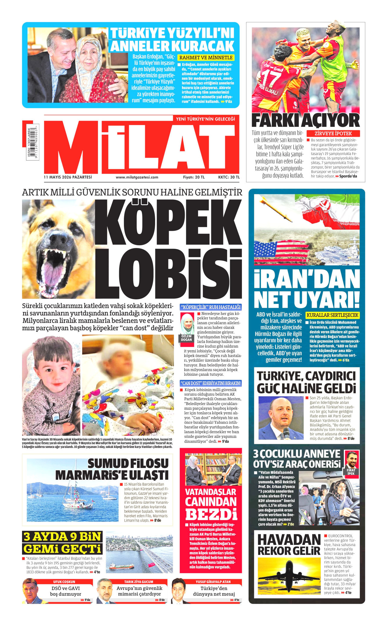 Milat Gazetesi Manşeti - 11.05.2026