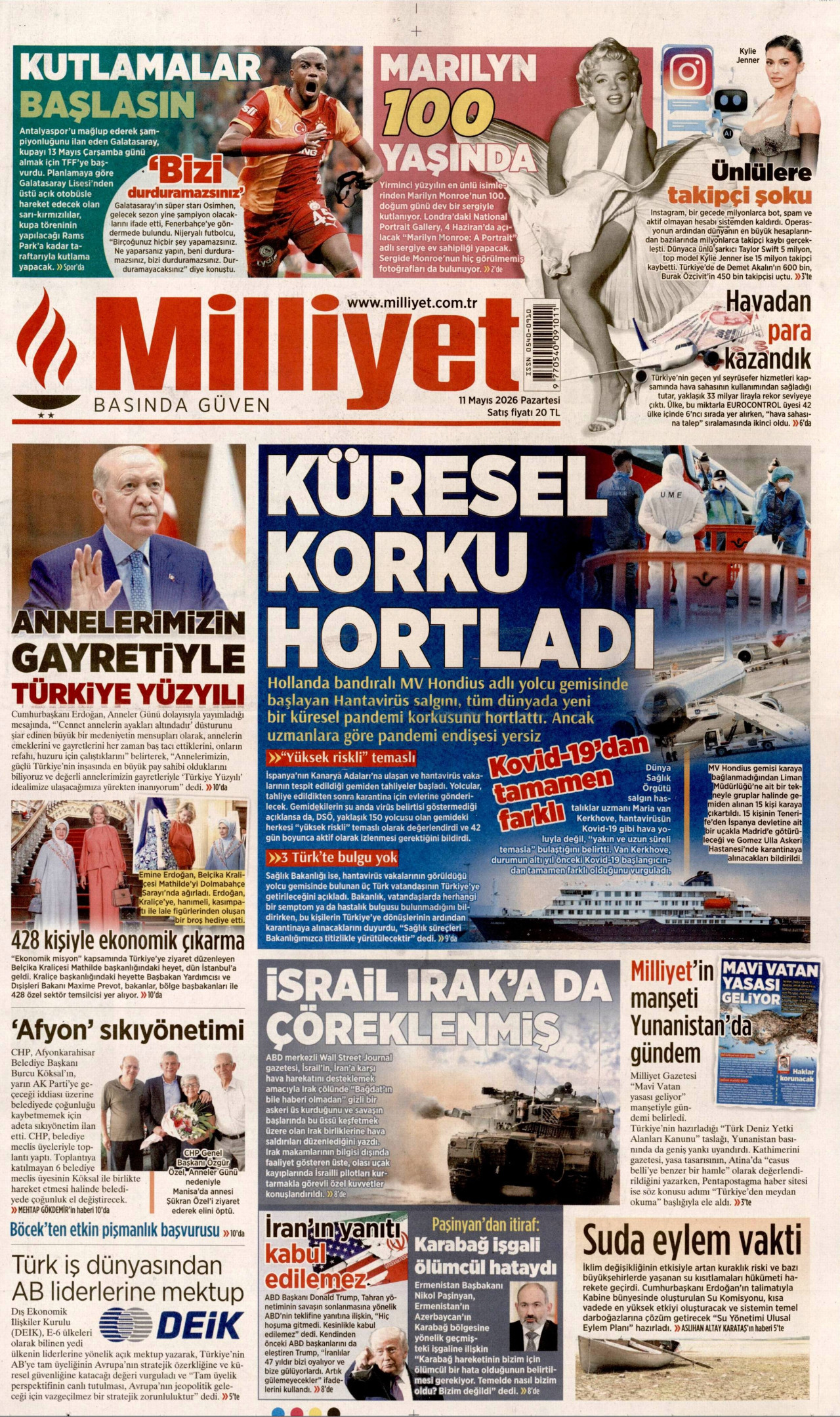 Milliyet Gazetesi Manşeti - 11.05.2026