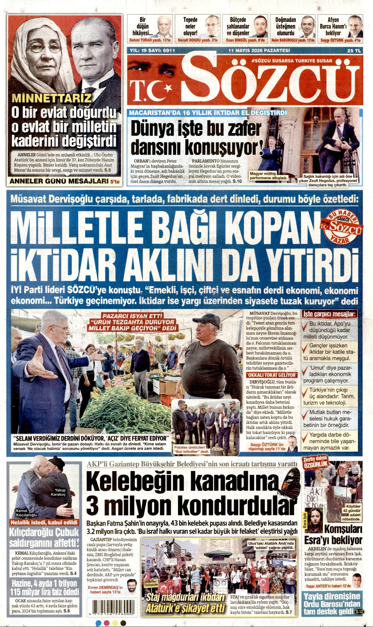 Sözcü Gazetesi Manşeti - 11.05.2026