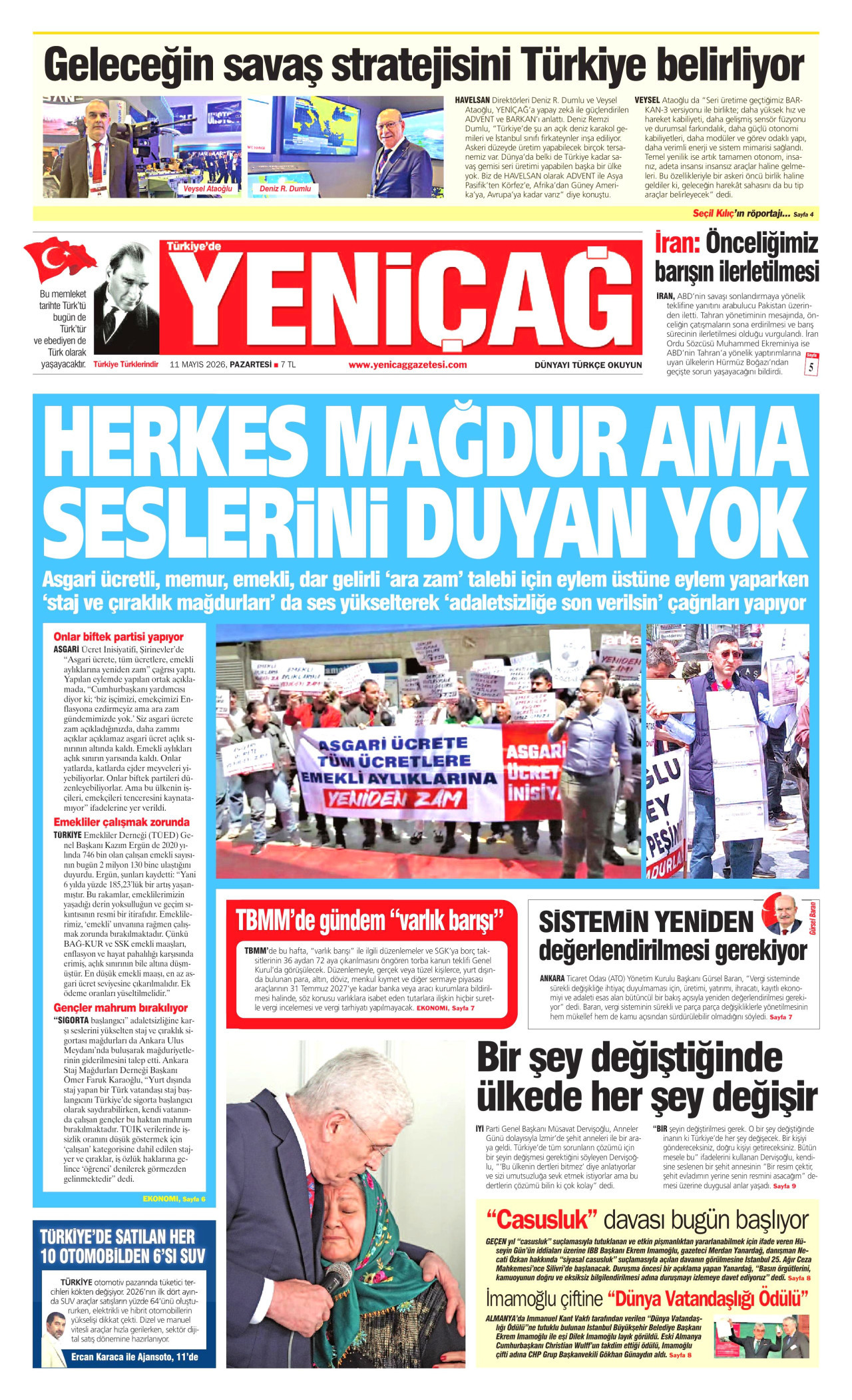 Yeniçağ Gazetesi Manşeti - 11.05.2026