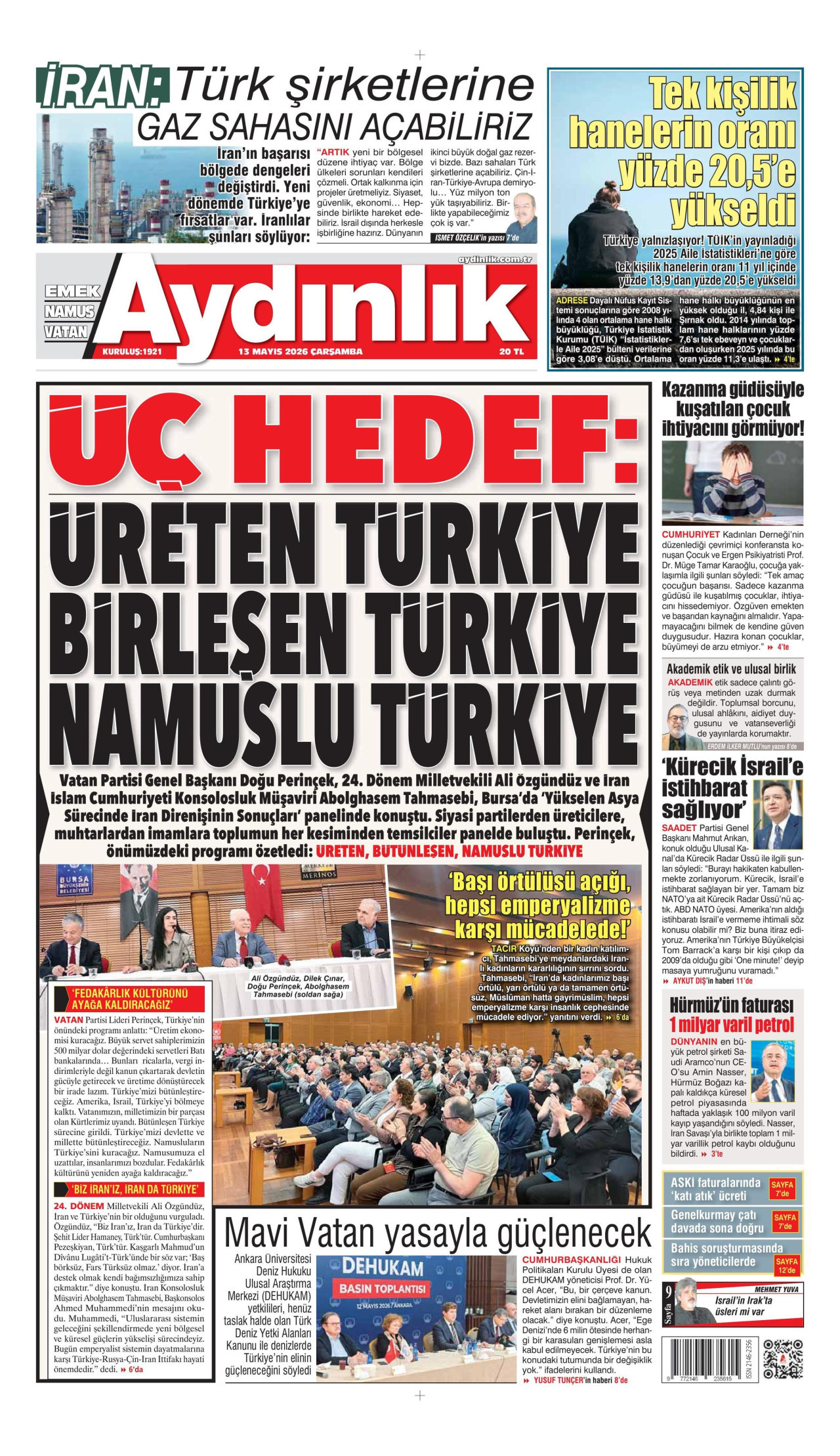Aydınlık Gazetesi Manşet
