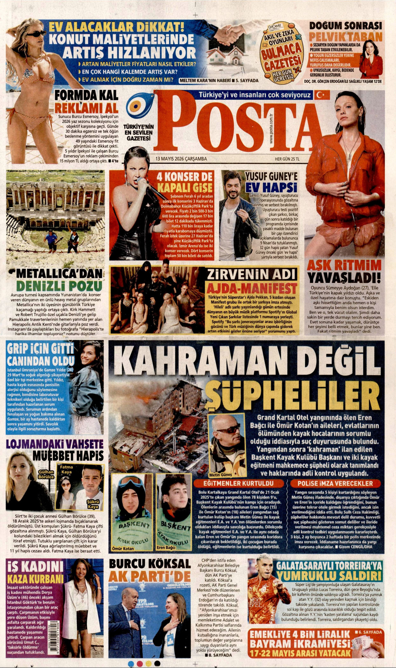Posta Gazetesi Manşeti - 13.05.2026