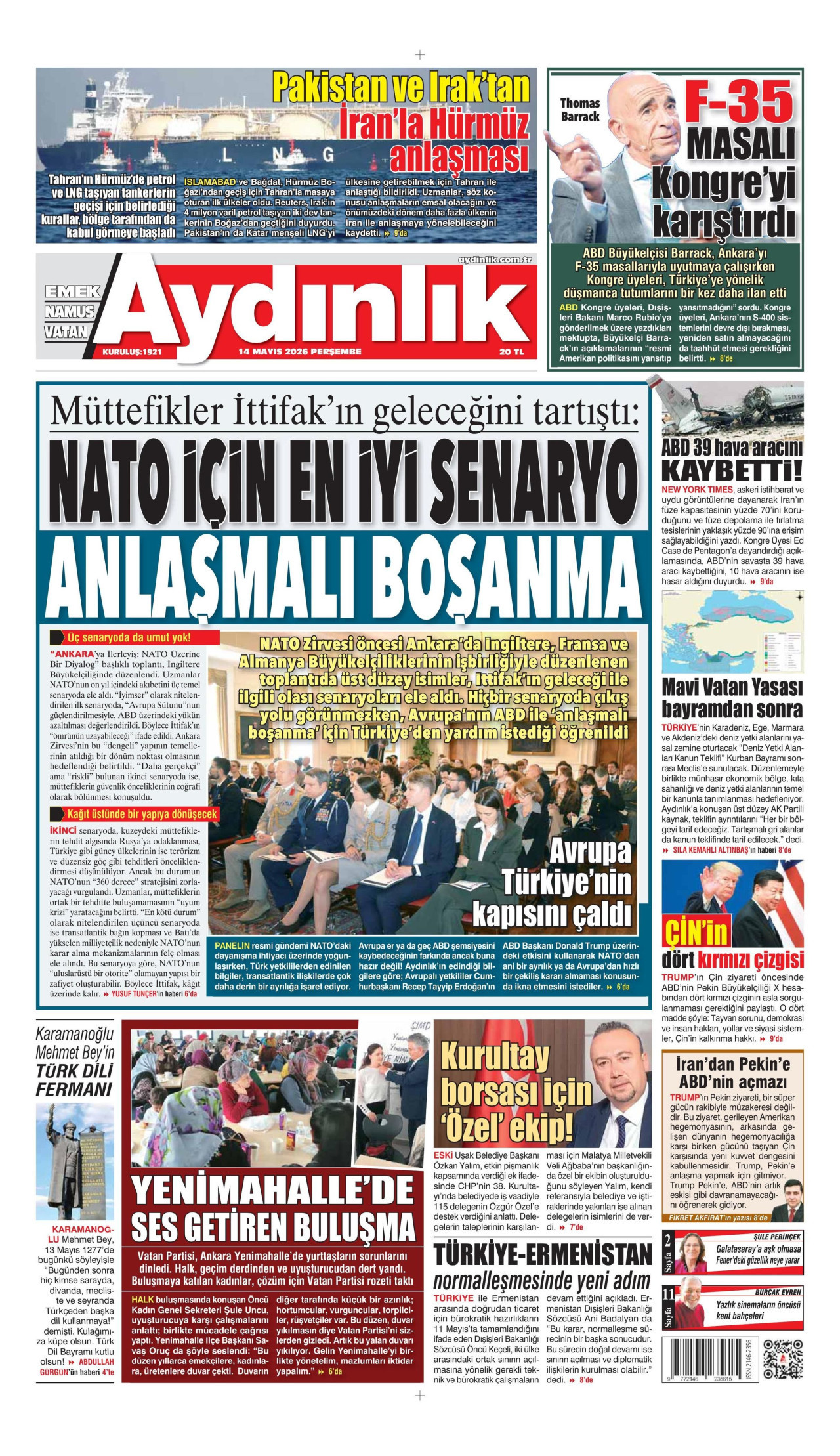 Aydınlık Gazetesi Manşet