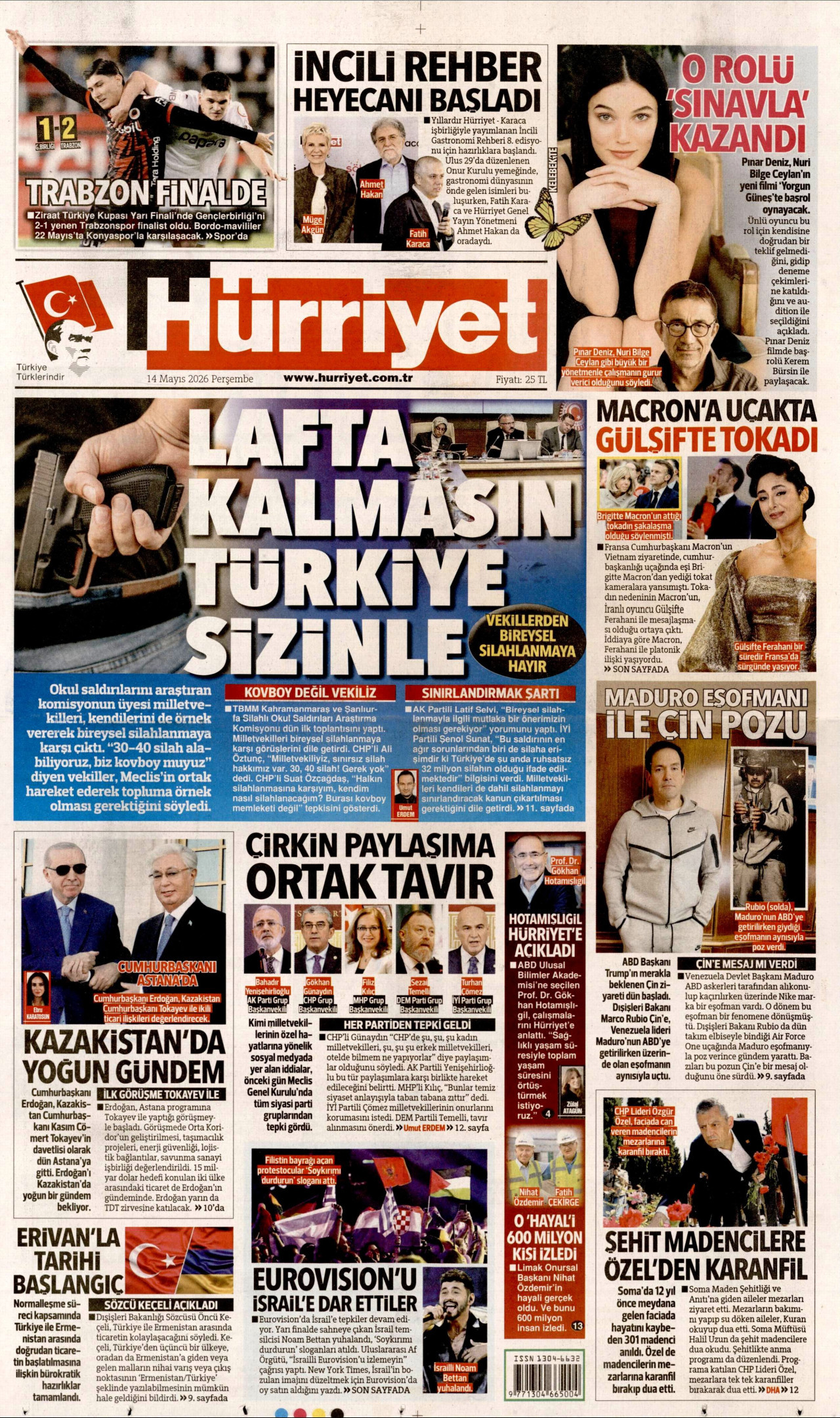 Hürriyet Gazetesi Manşeti - 14.05.2026