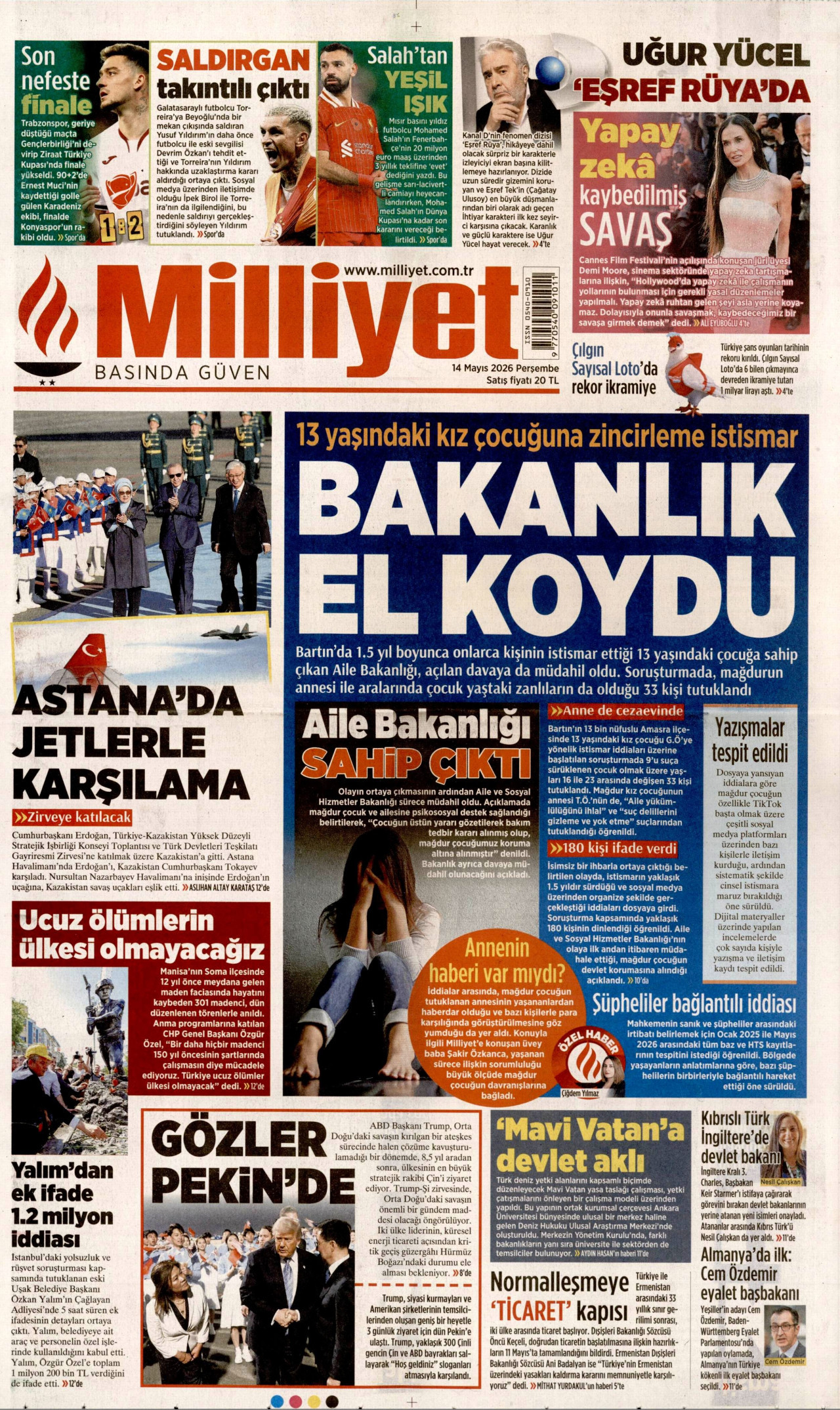 Milliyet Gazetesi Manşeti - 14.05.2026