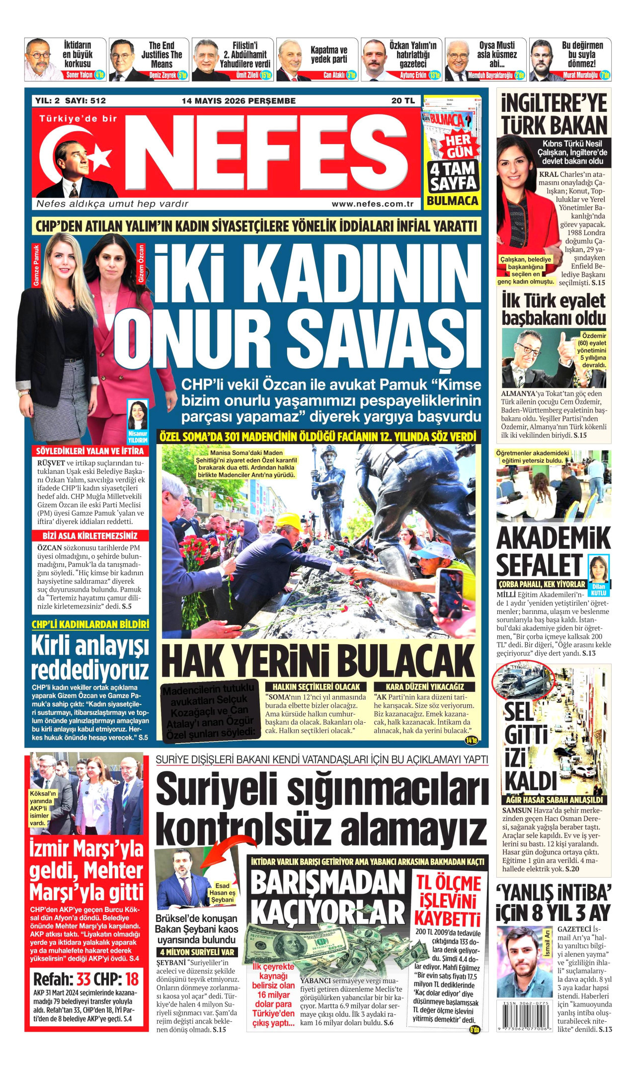 Nefes Gazetesi Manşeti - 14.05.2026