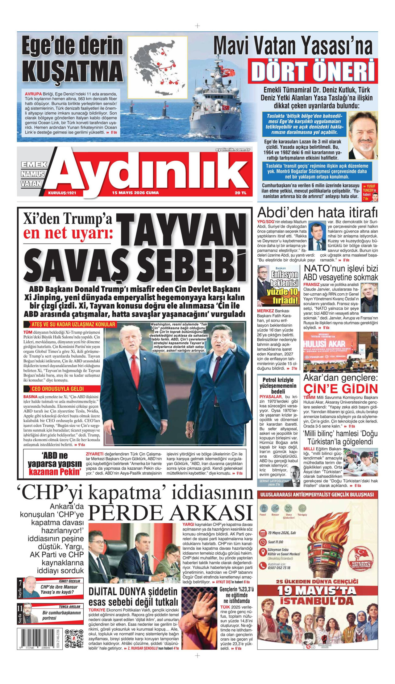 Aydınlık Gazetesi Manşet