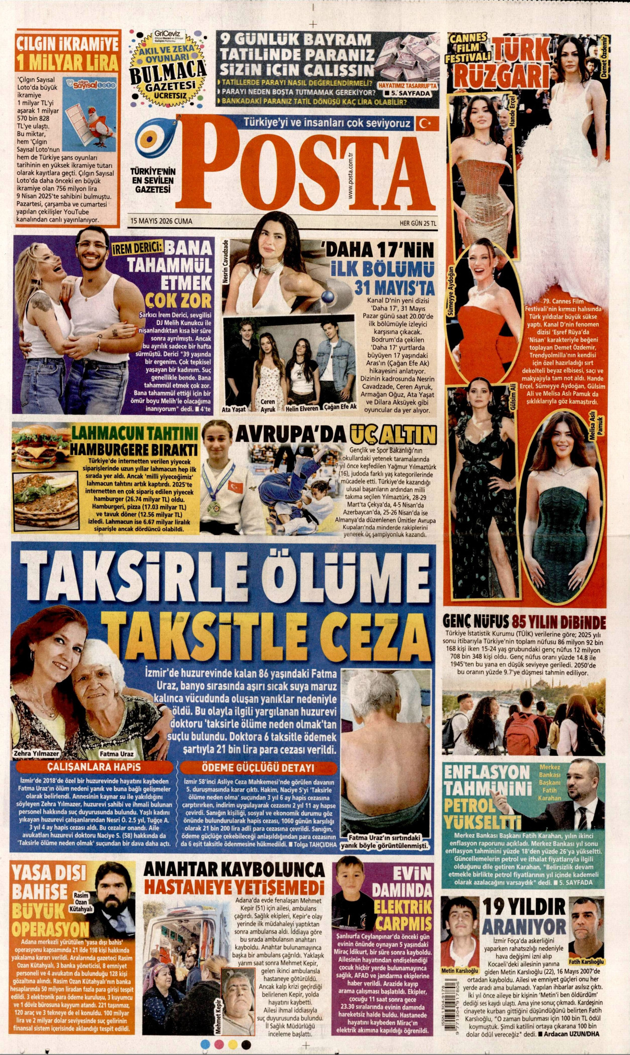 Posta Gazetesi Manşeti - 15.05.2026