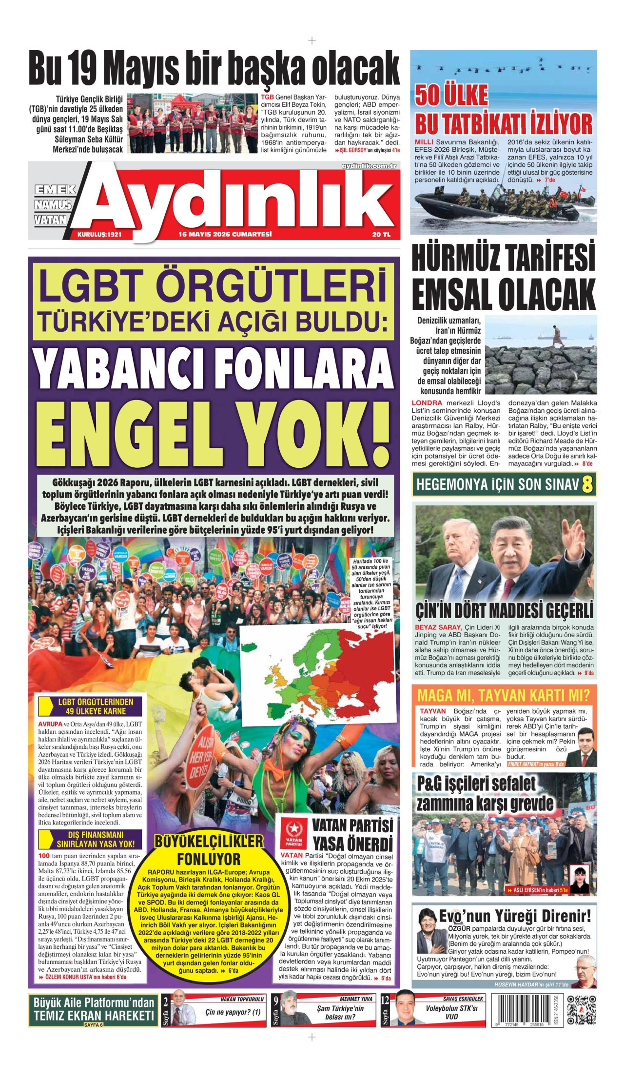 Aydınlık Gazetesi Manşet