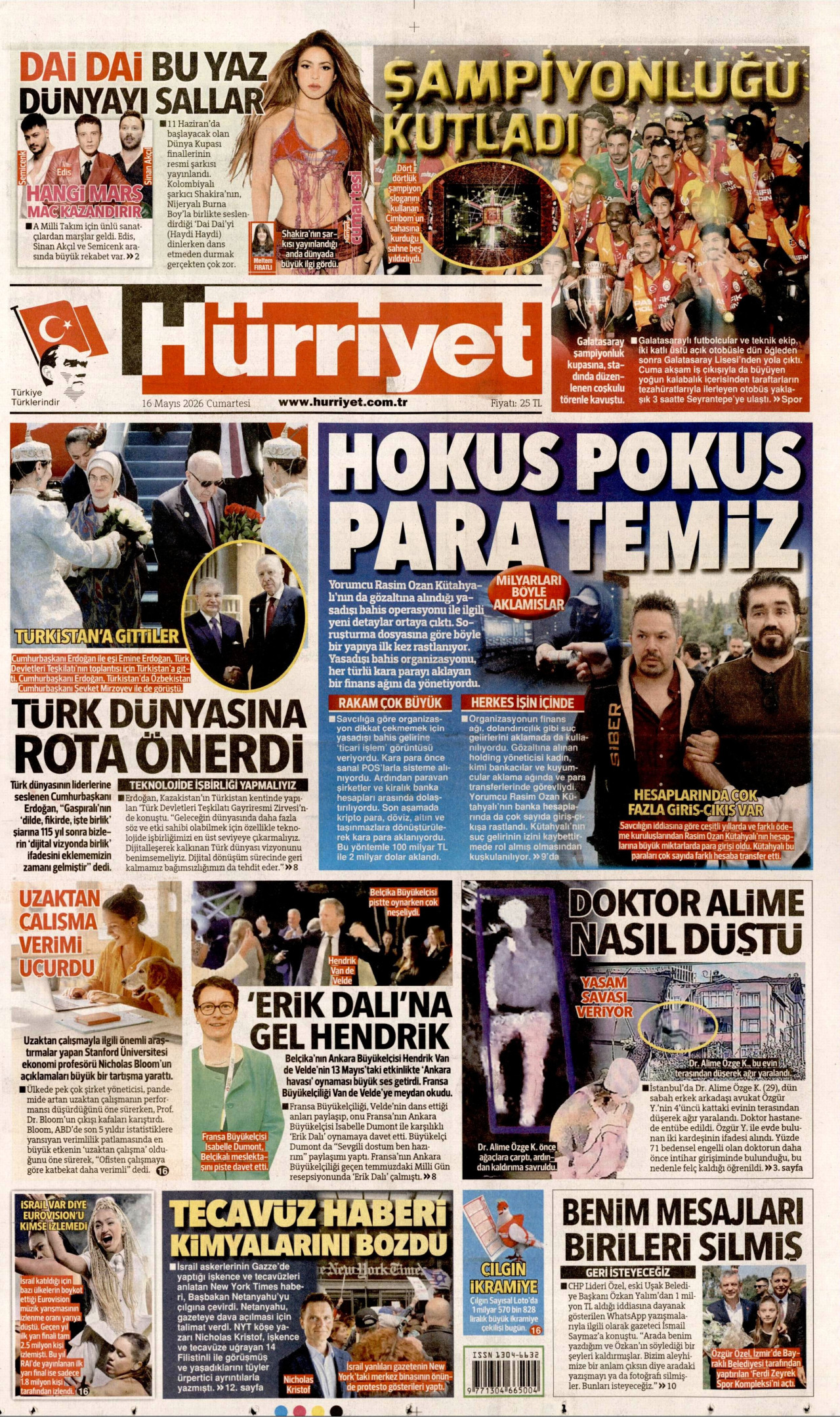 Hürriyet Gazetesi Manşeti - 16.05.2026