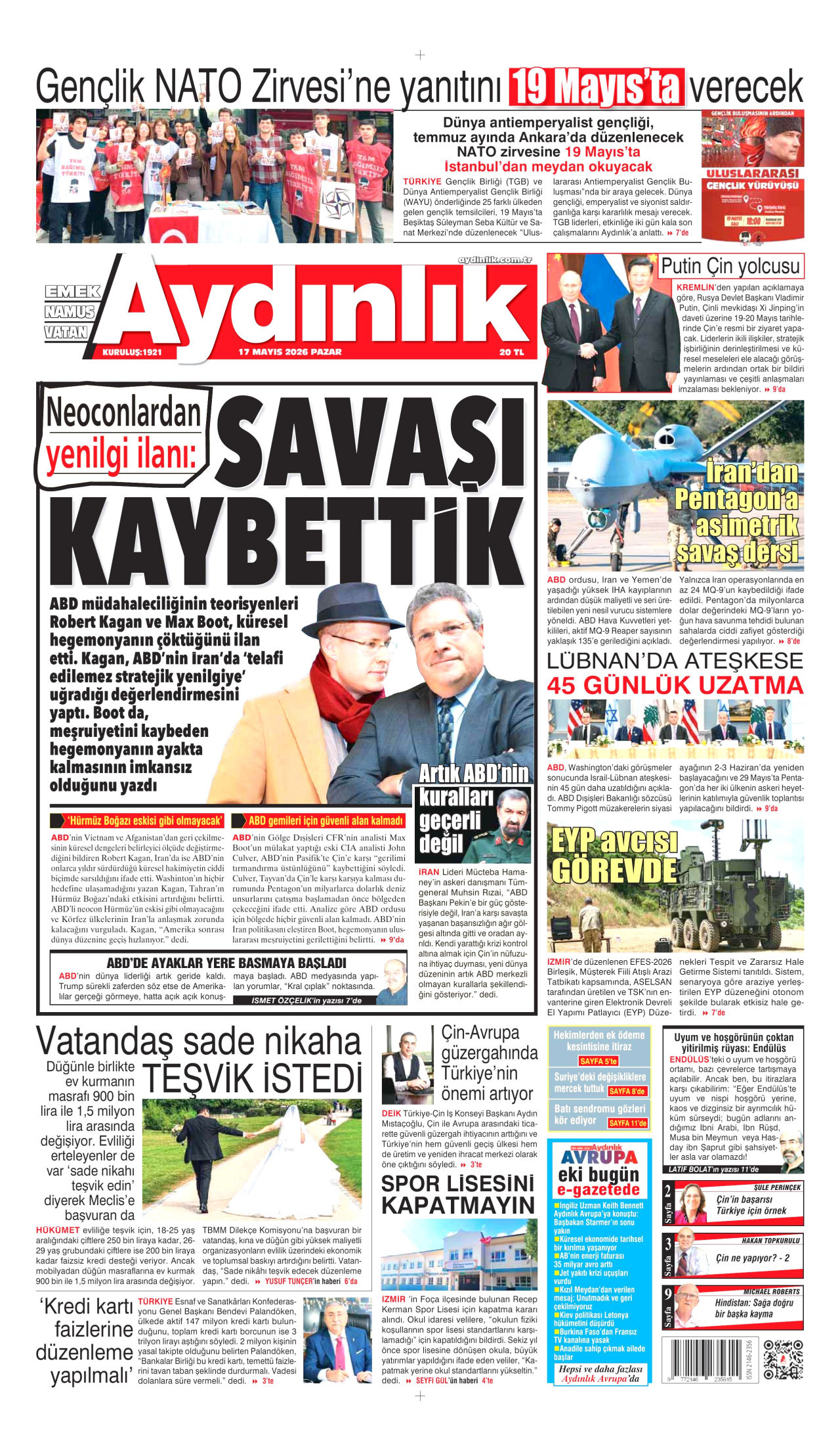 Aydınlık Gazetesi Manşet