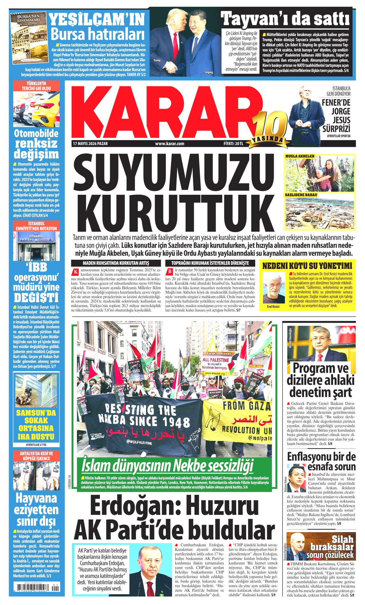 Karar Gazetesi Manşeti - 17.05.2026