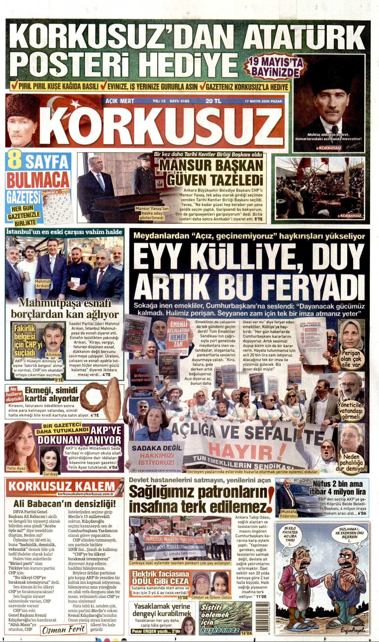 Korkusuz Gazetesi Manşeti - 17.05.2026