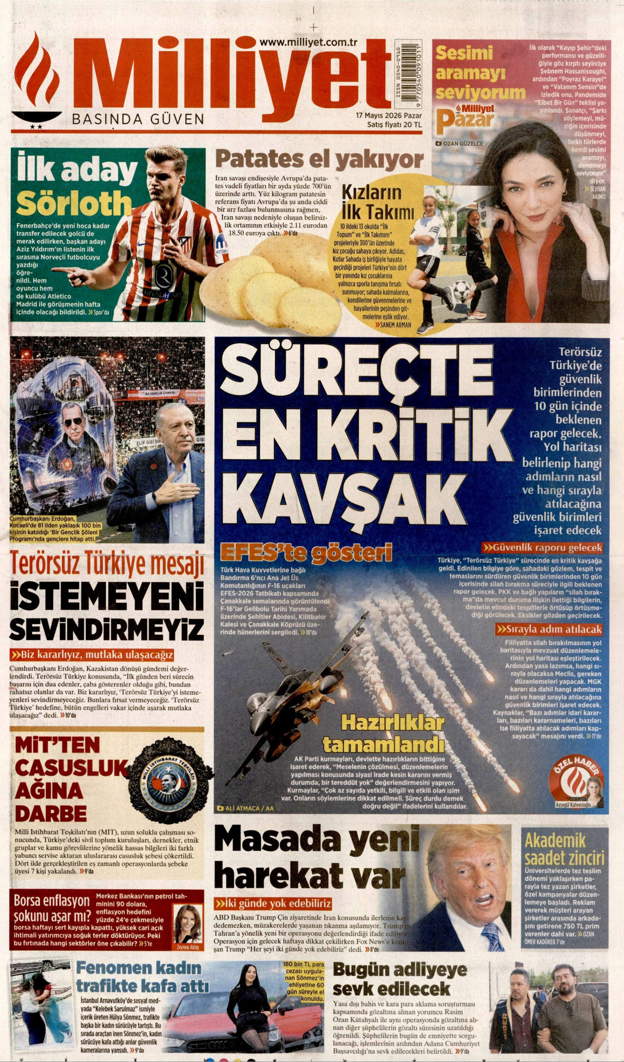 Milliyet Gazetesi Manşeti - 17.05.2026