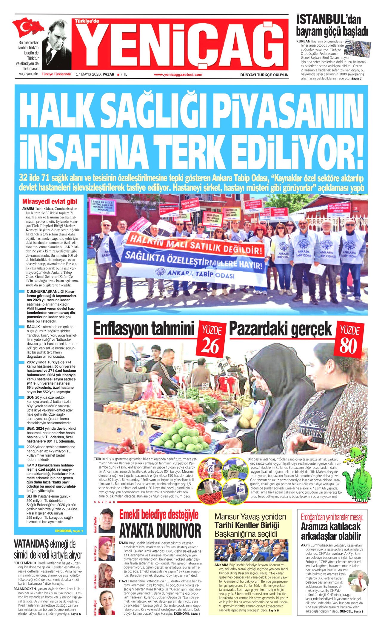 Yeniçağ Gazetesi Manşeti - 17.05.2026