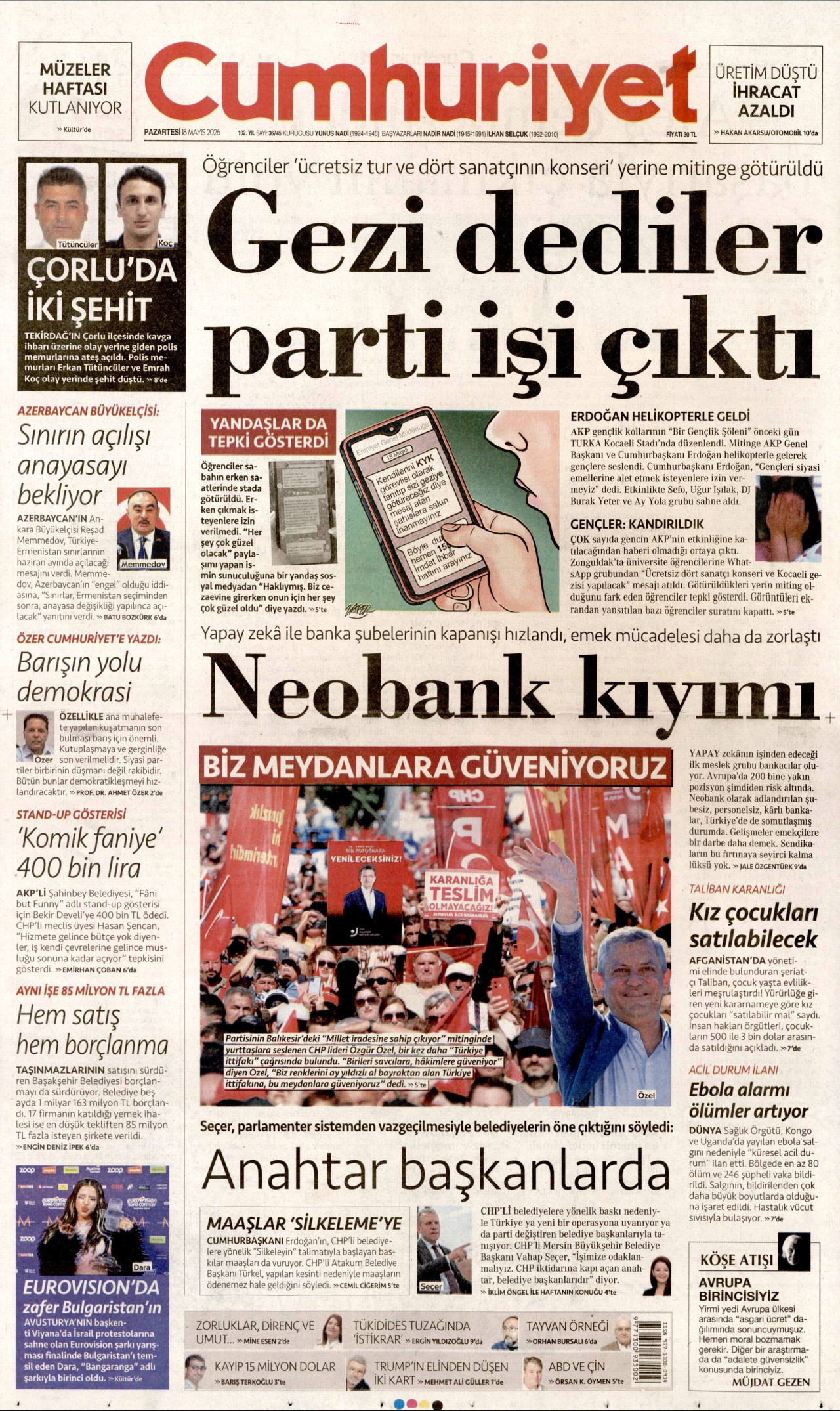 Cumhuriyet Manşet