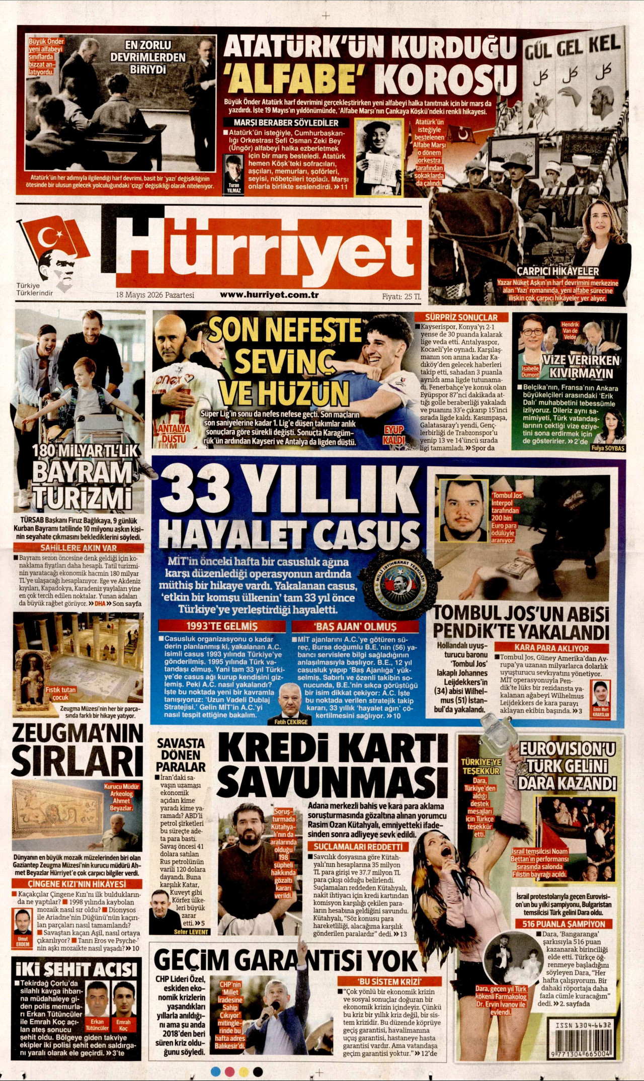 Hürriyet Gazetesi Manşeti - 18.05.2026