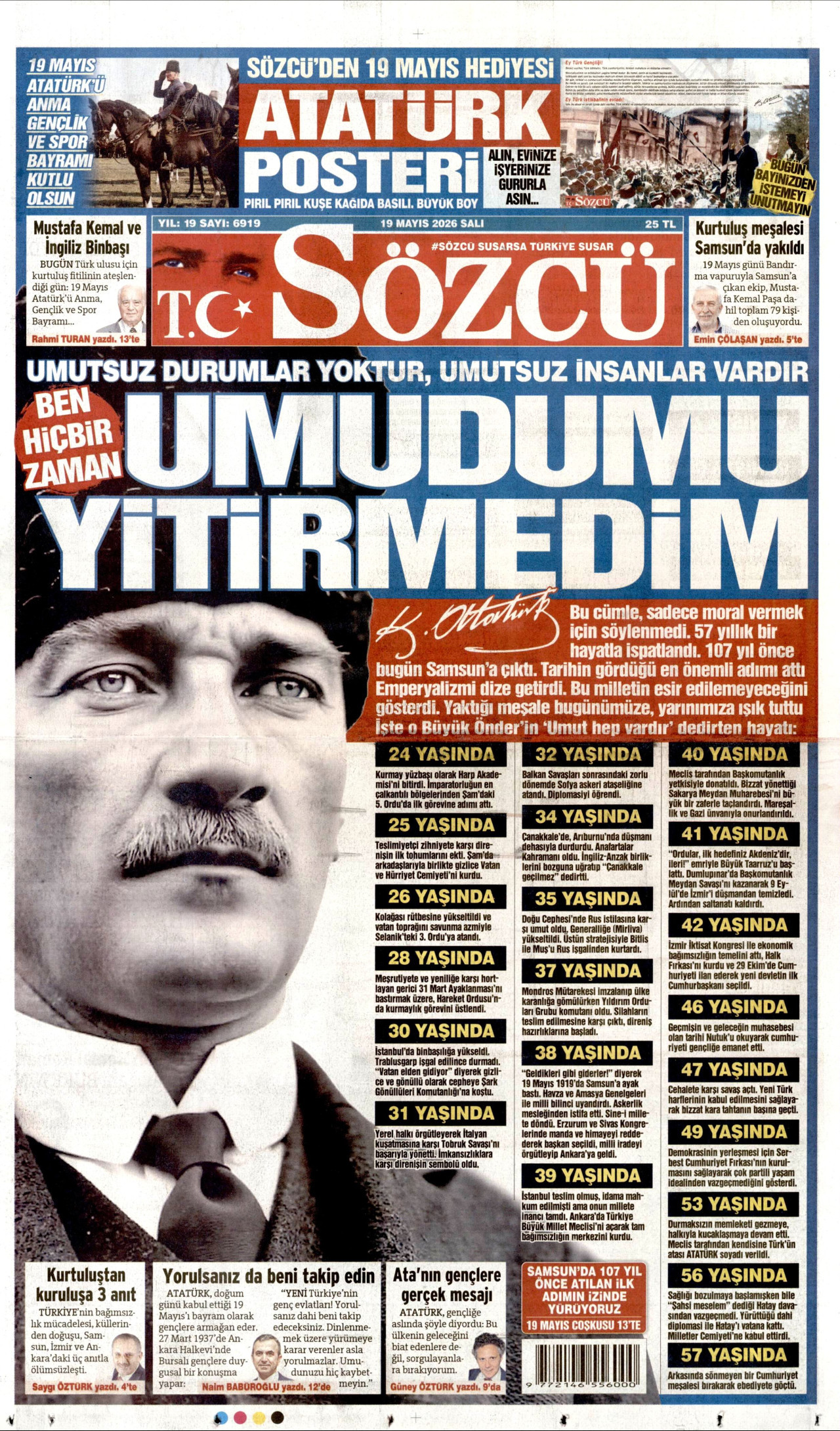 Sözcü Gazetesi Manşeti - 19 Mayıs 2026 Birinci Sayfa