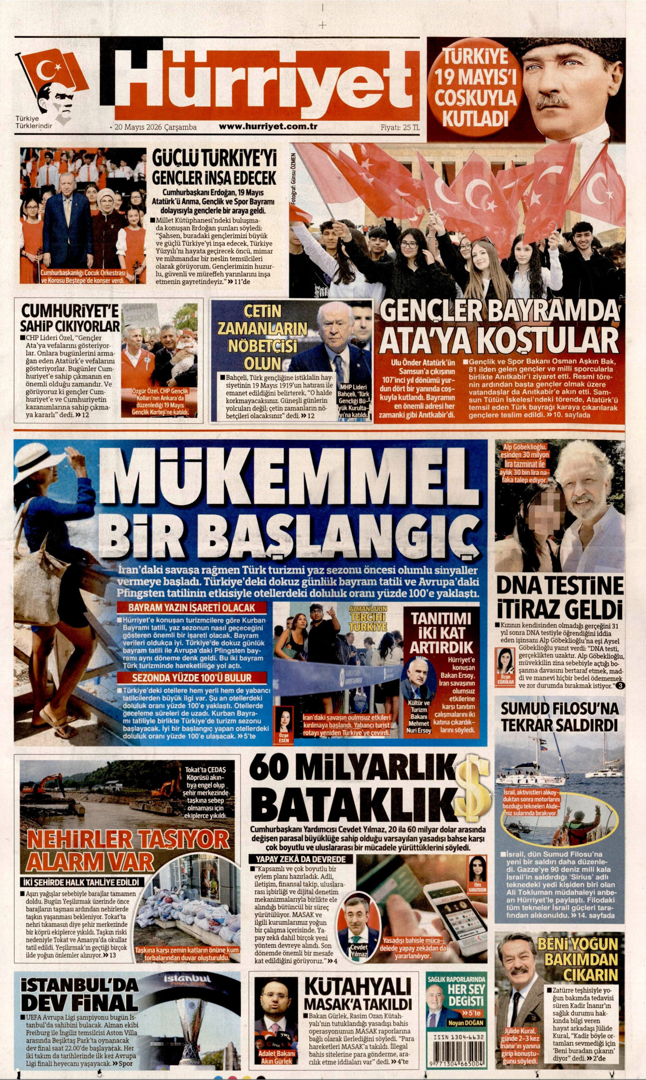 Hürriyet Gazetesi Manşeti - 20 Mayıs 2026 Birinci Sayfa