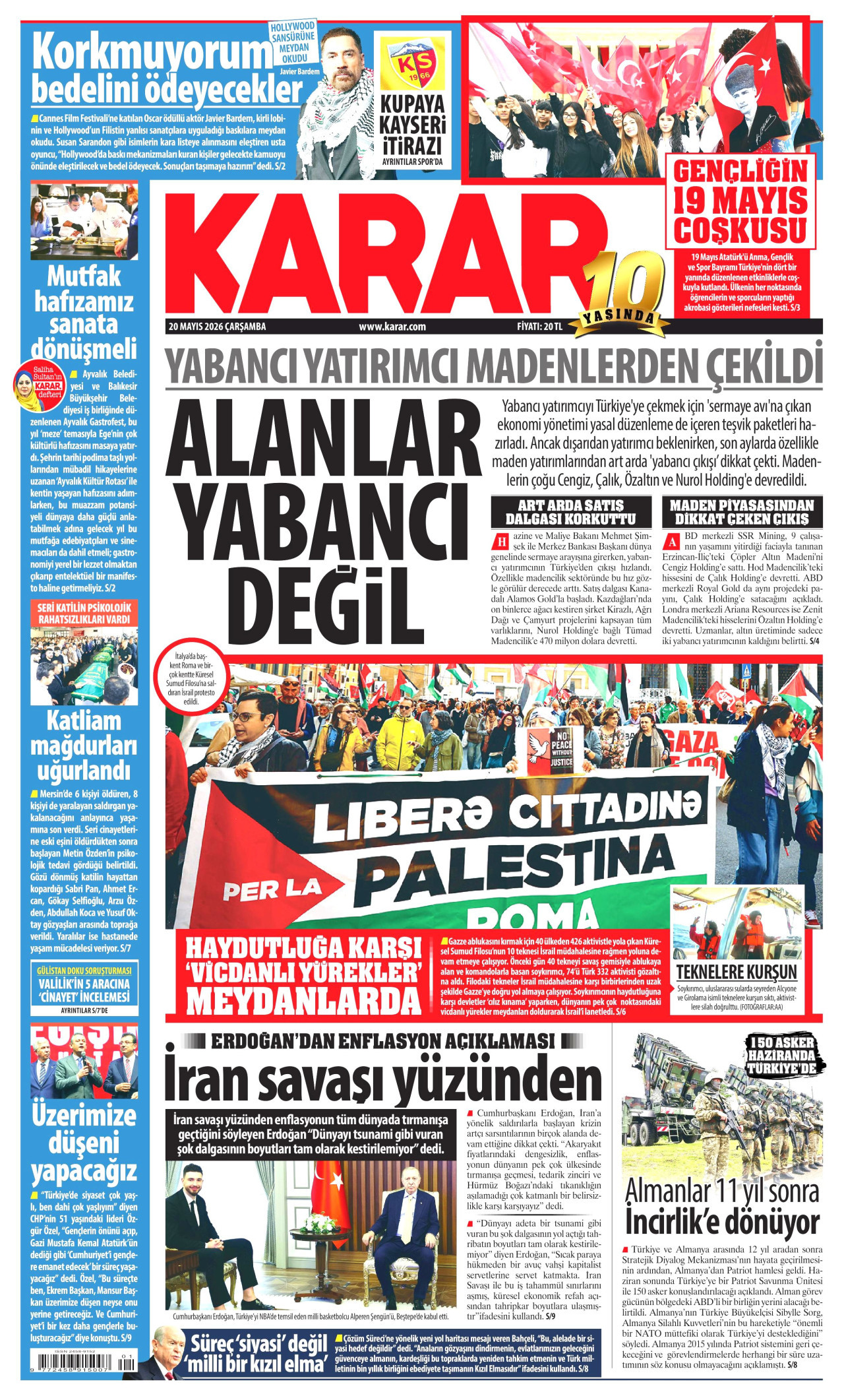 Karar Gazetesi Manşeti - 20.05.2026