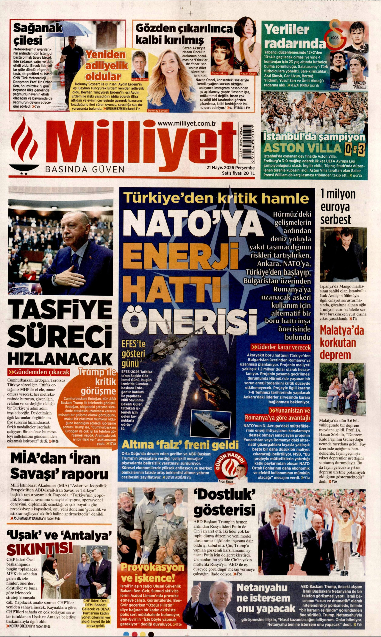 Milliyet Gazetesi Manşeti - 21.05.2026