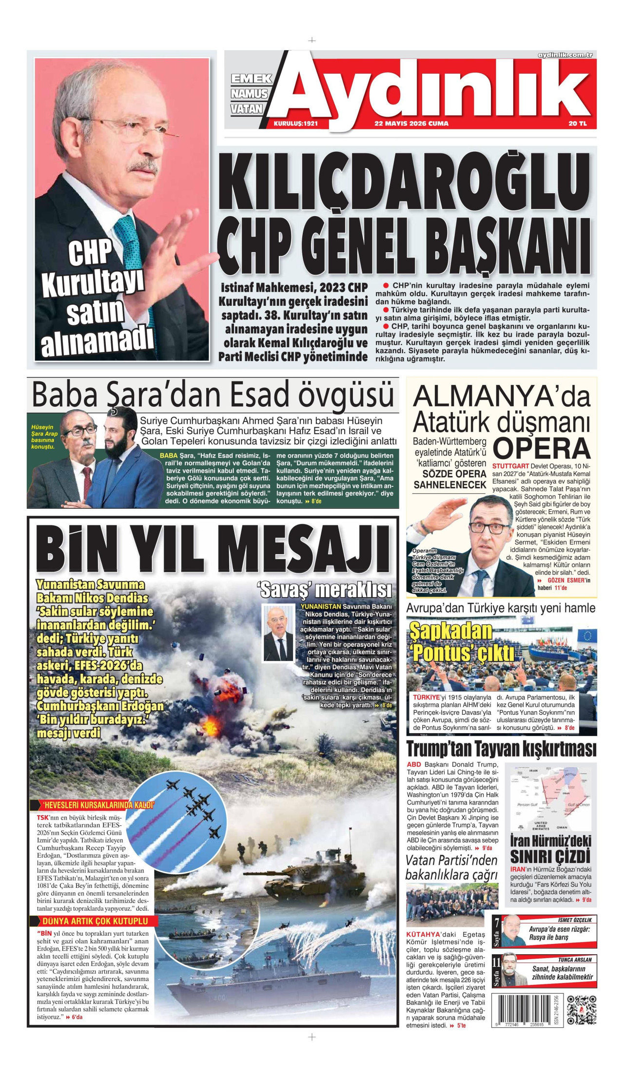 Aydınlık Gazetesi Manşet