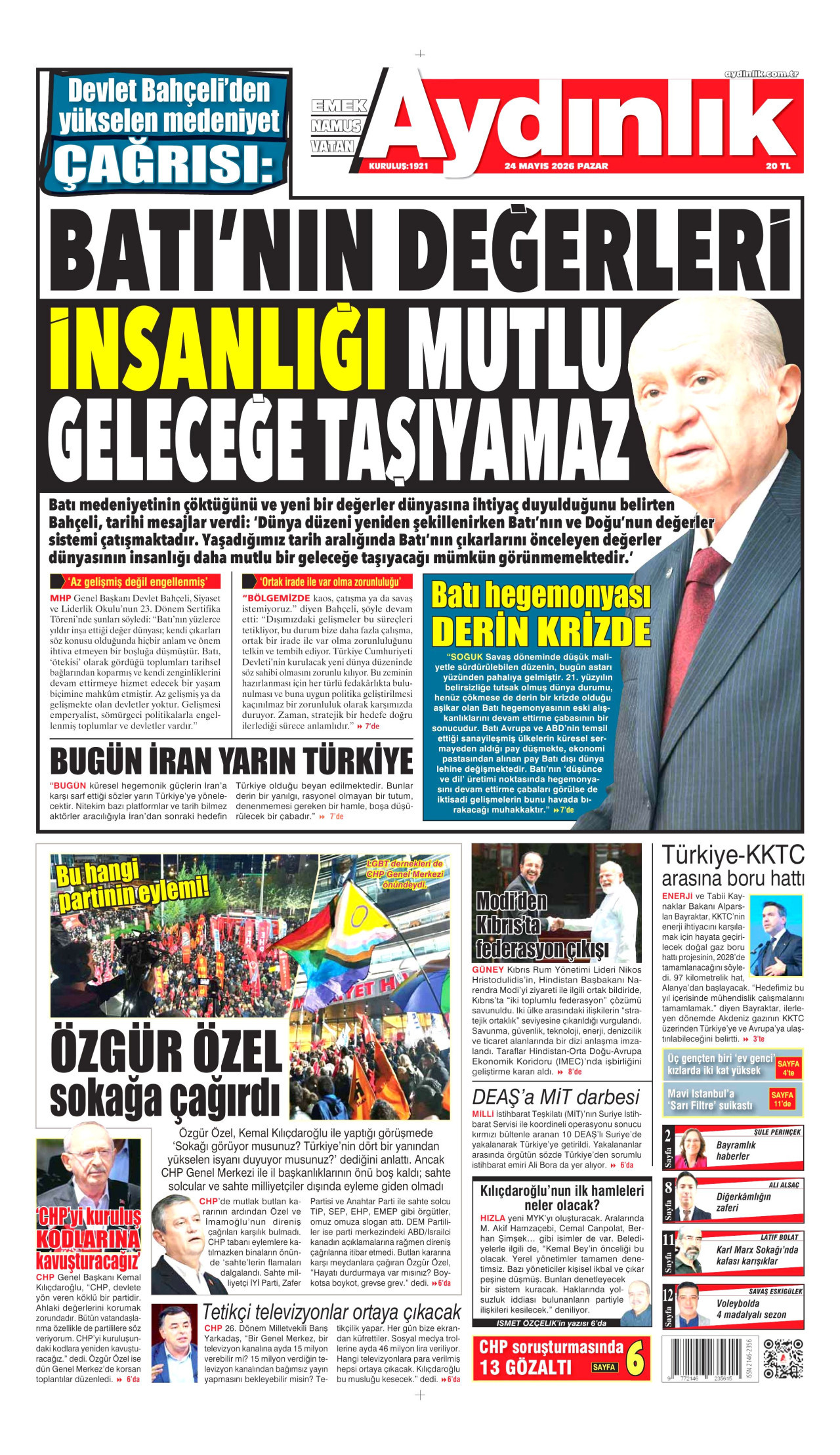 Aydınlık Gazetesi Manşet