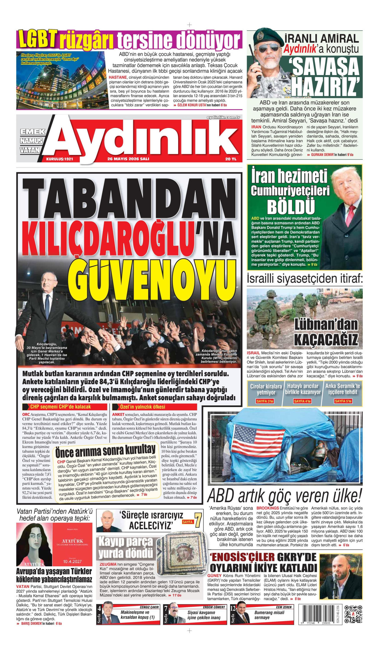 Aydınlık Gazetesi Manşet