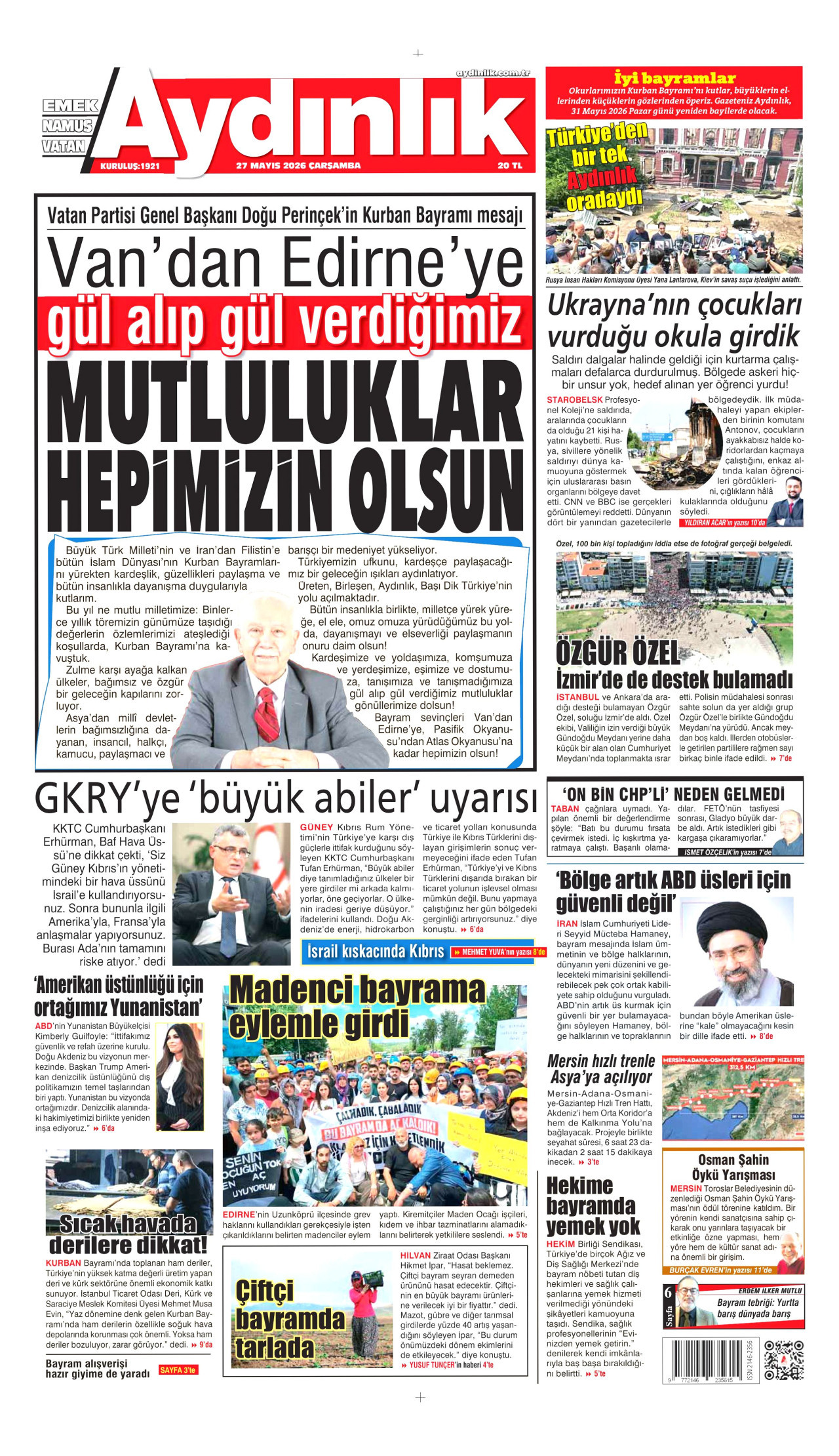 Aydınlık Gazetesi Manşet