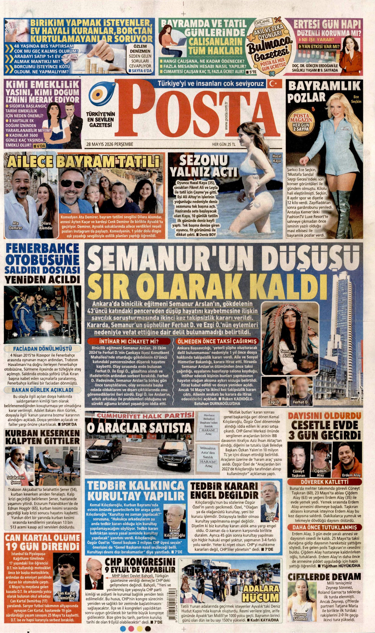 Posta Gazetesi Manşeti - 28.05.2026
