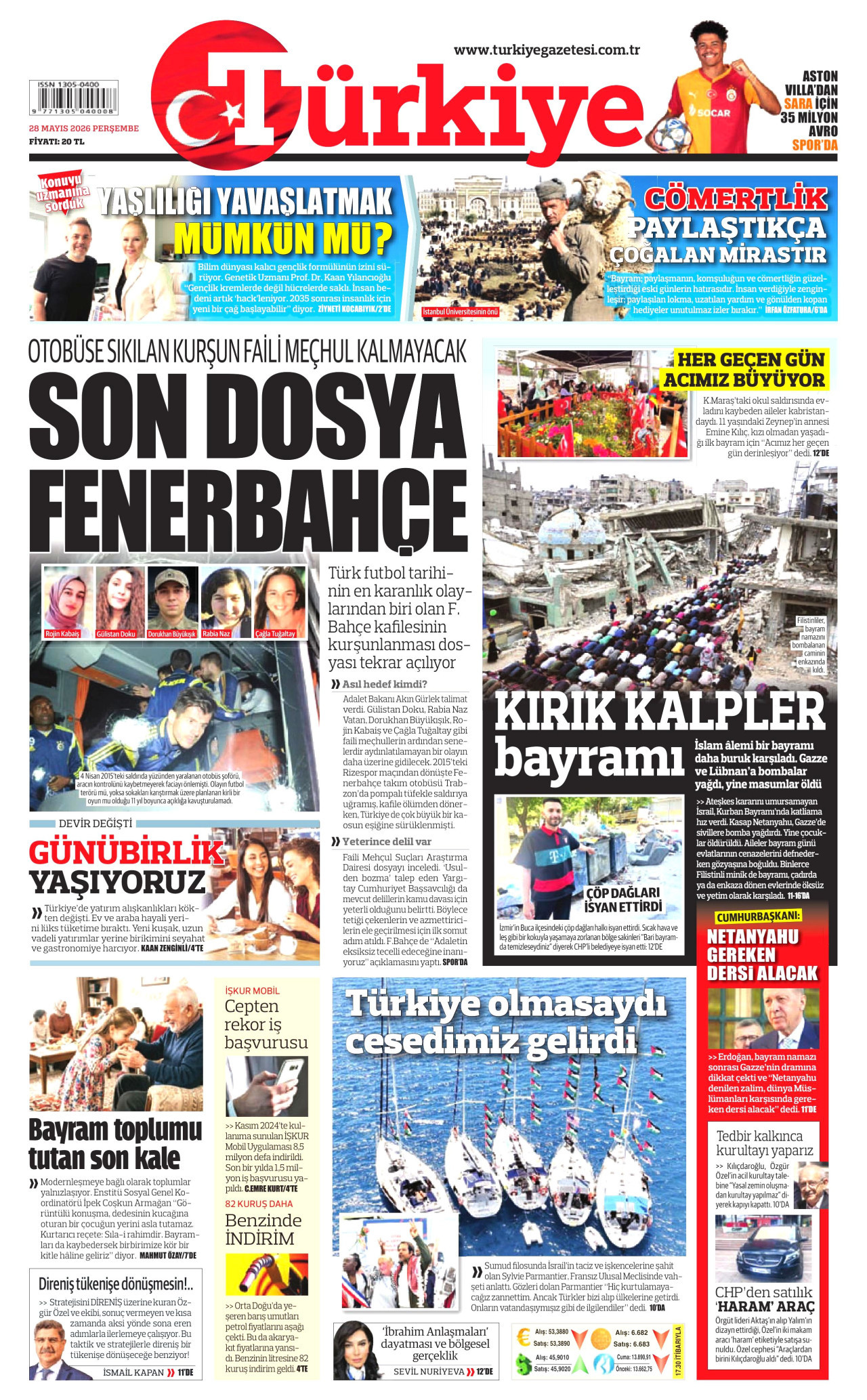 Türkiye Gazetesi Gazetesi Manşeti - 28 Mayıs 2026 Birinci Sayfa