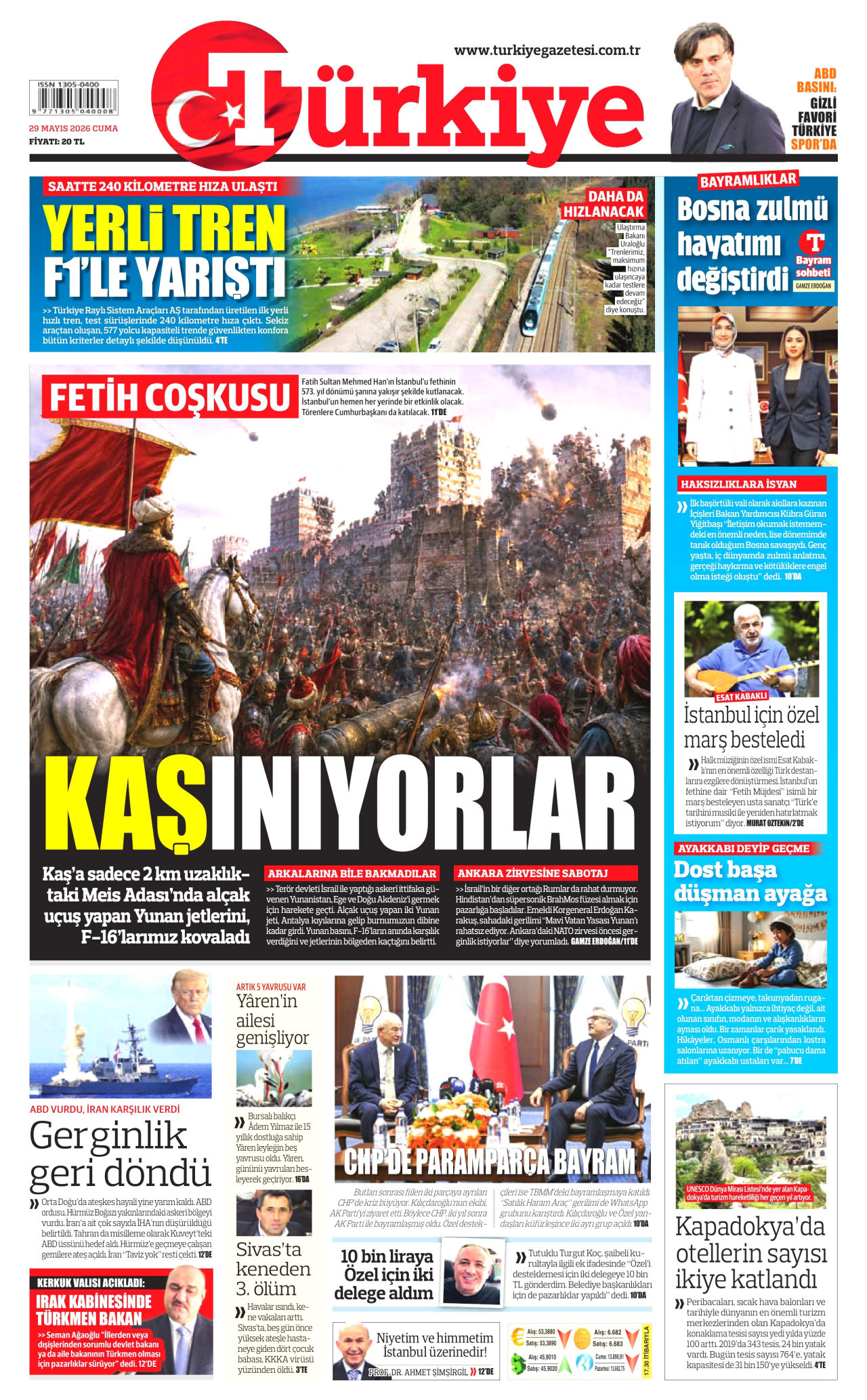Türkiye Gazetesi Gazetesi Manşeti - 29 Mayıs 2026 Birinci Sayfa