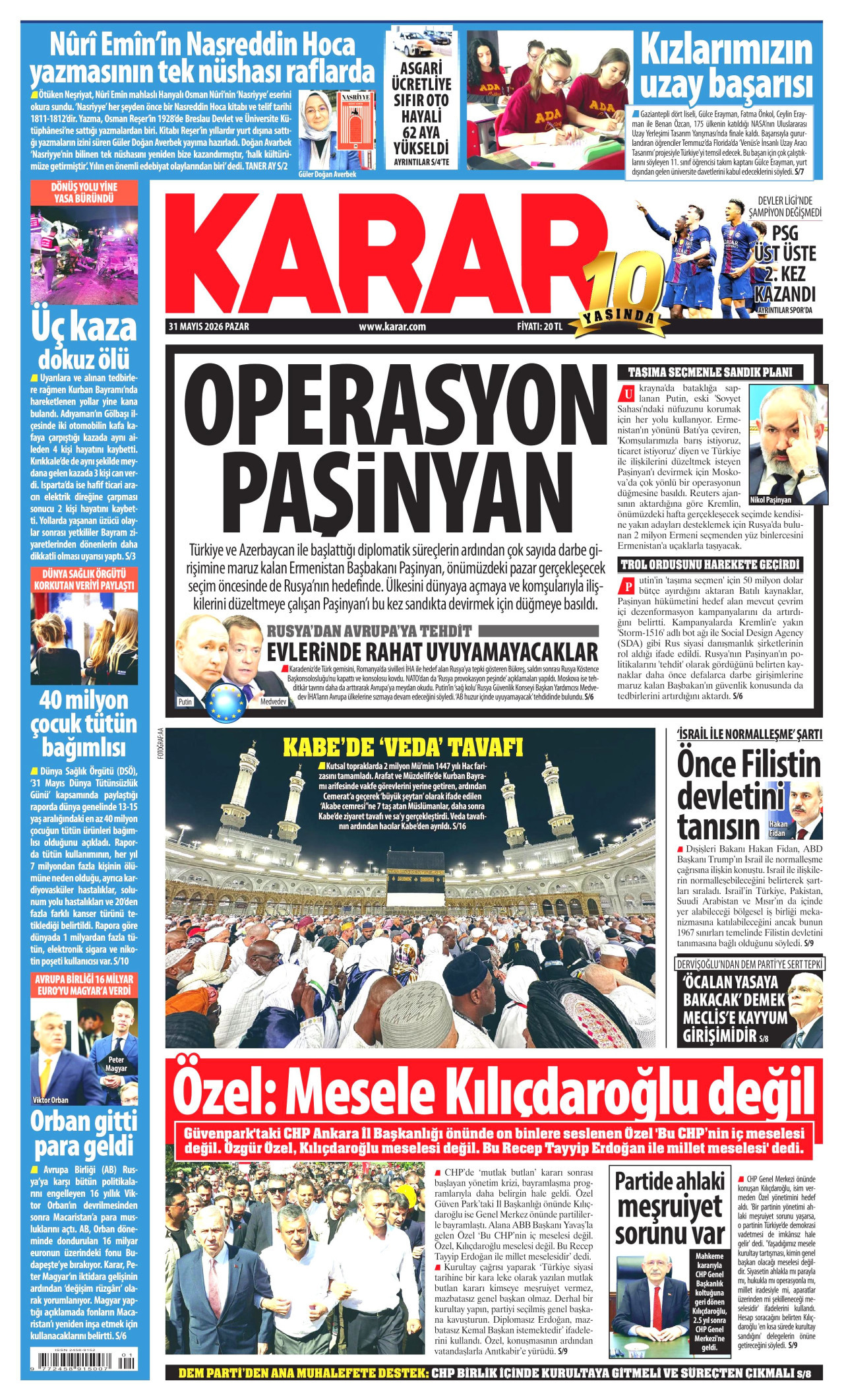 Karar Gazetesi Manşeti