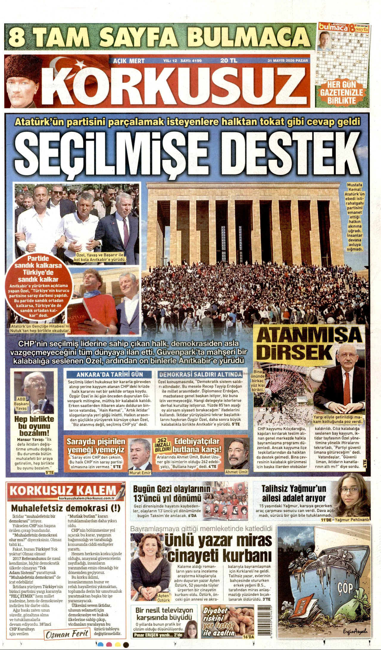 Korkusuz Gazetesi Manşeti