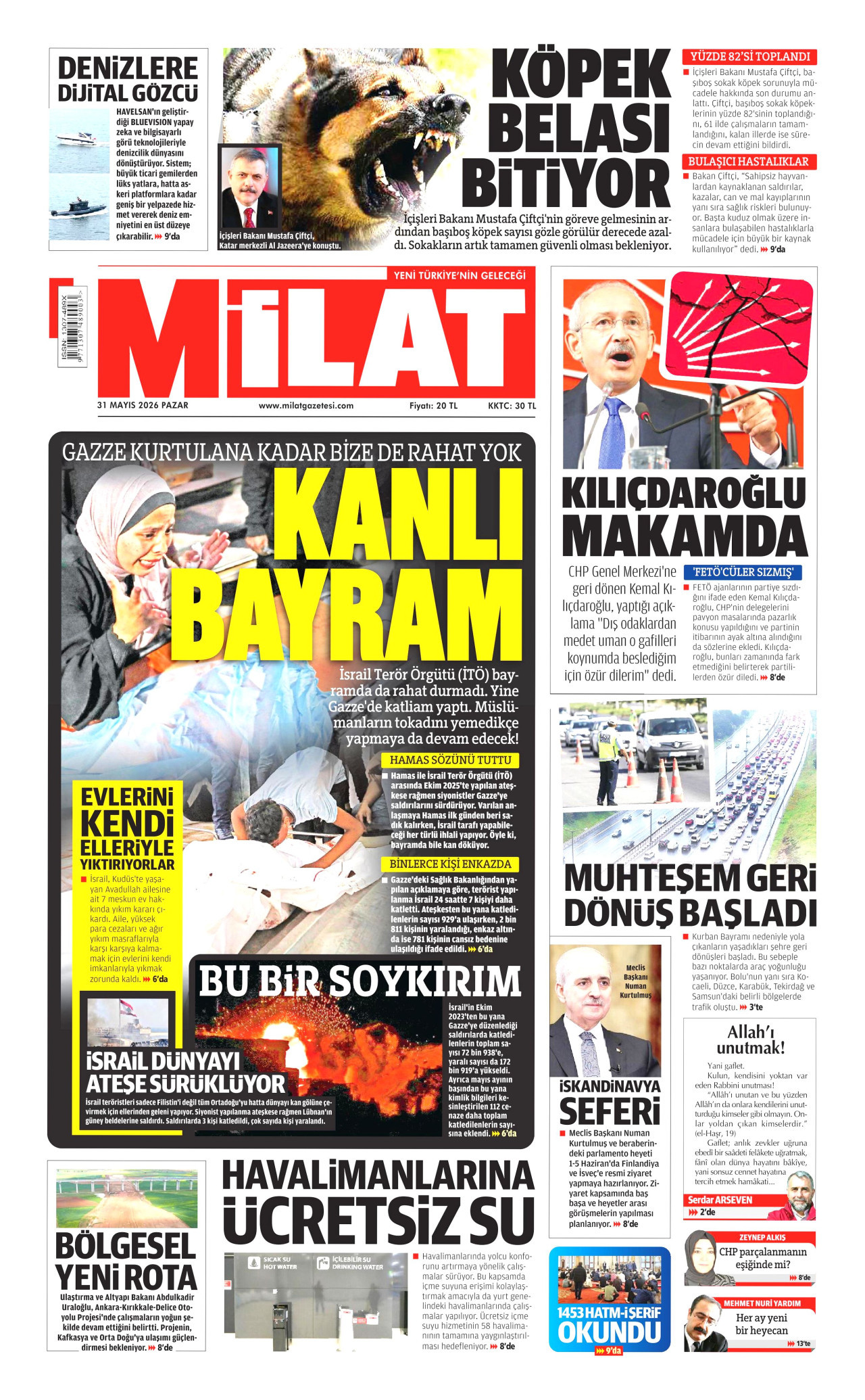 Milat Gazetesi Manşeti