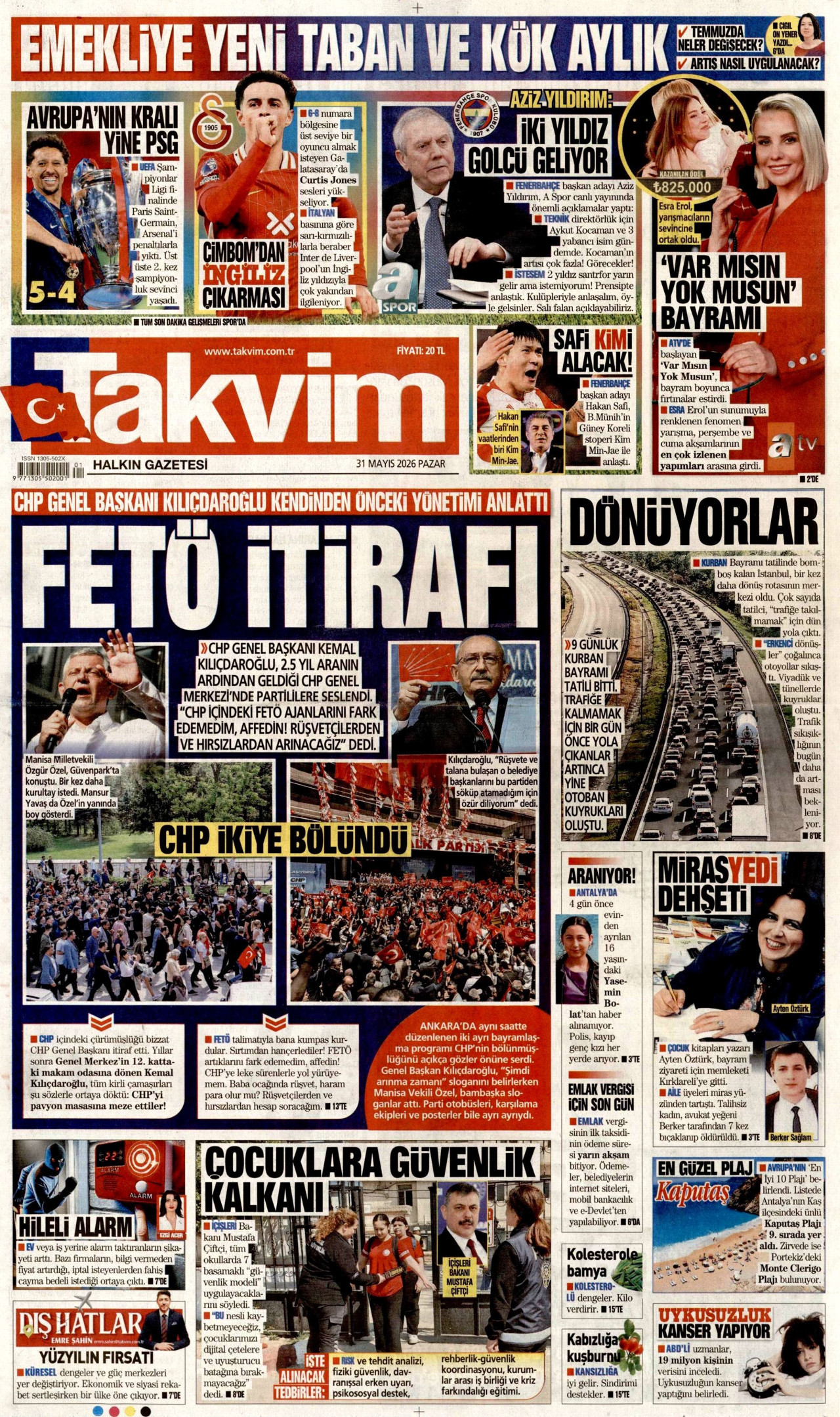 Takvim Gazetesi Manşeti