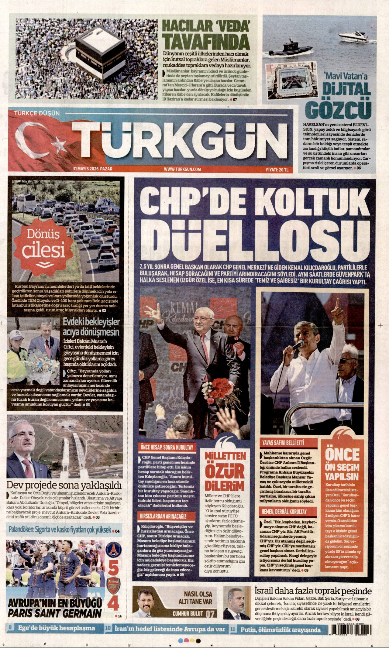 Türkgün Gazetesi Manşeti