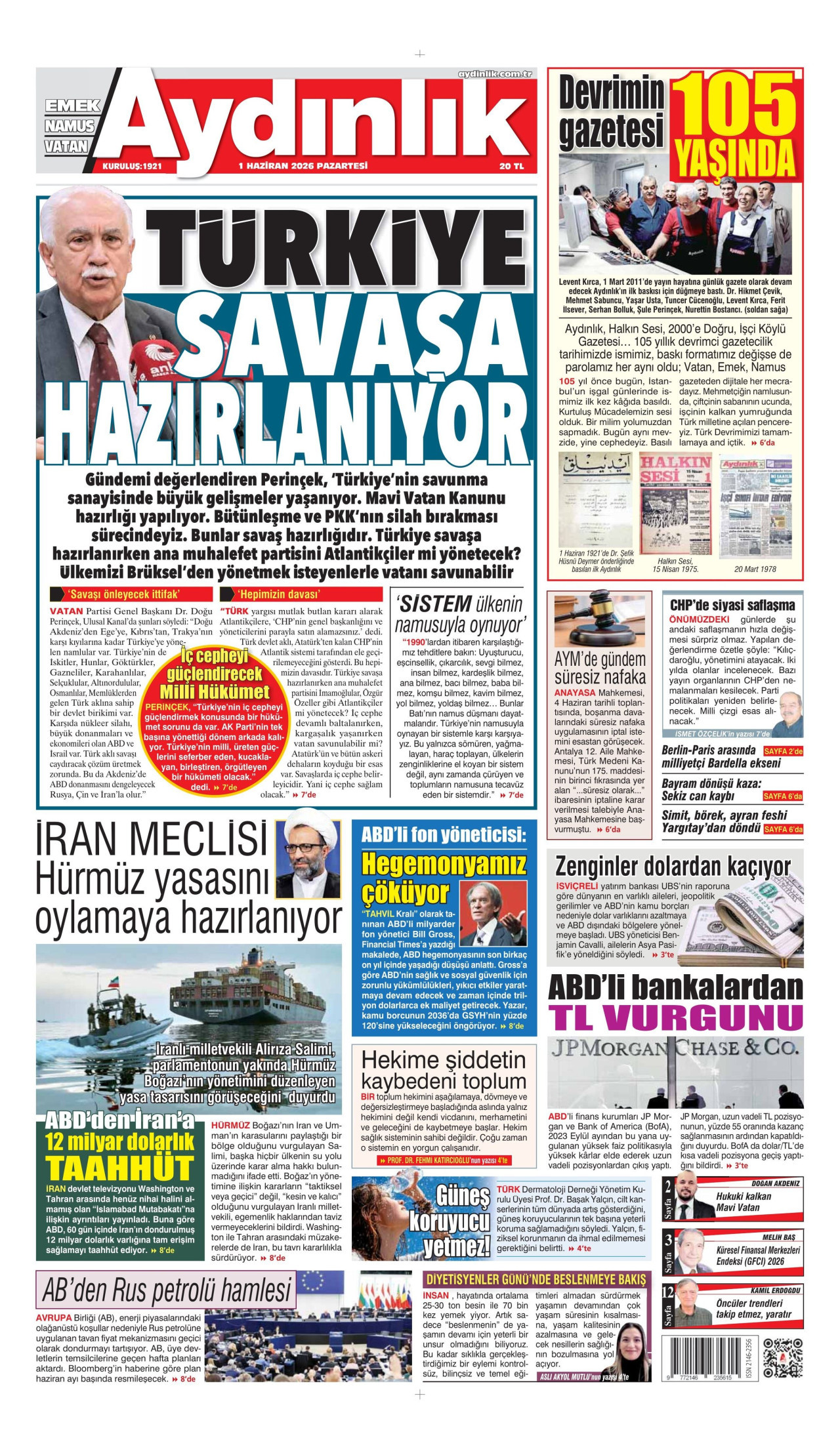 Aydınlık Gazetesi Manşet