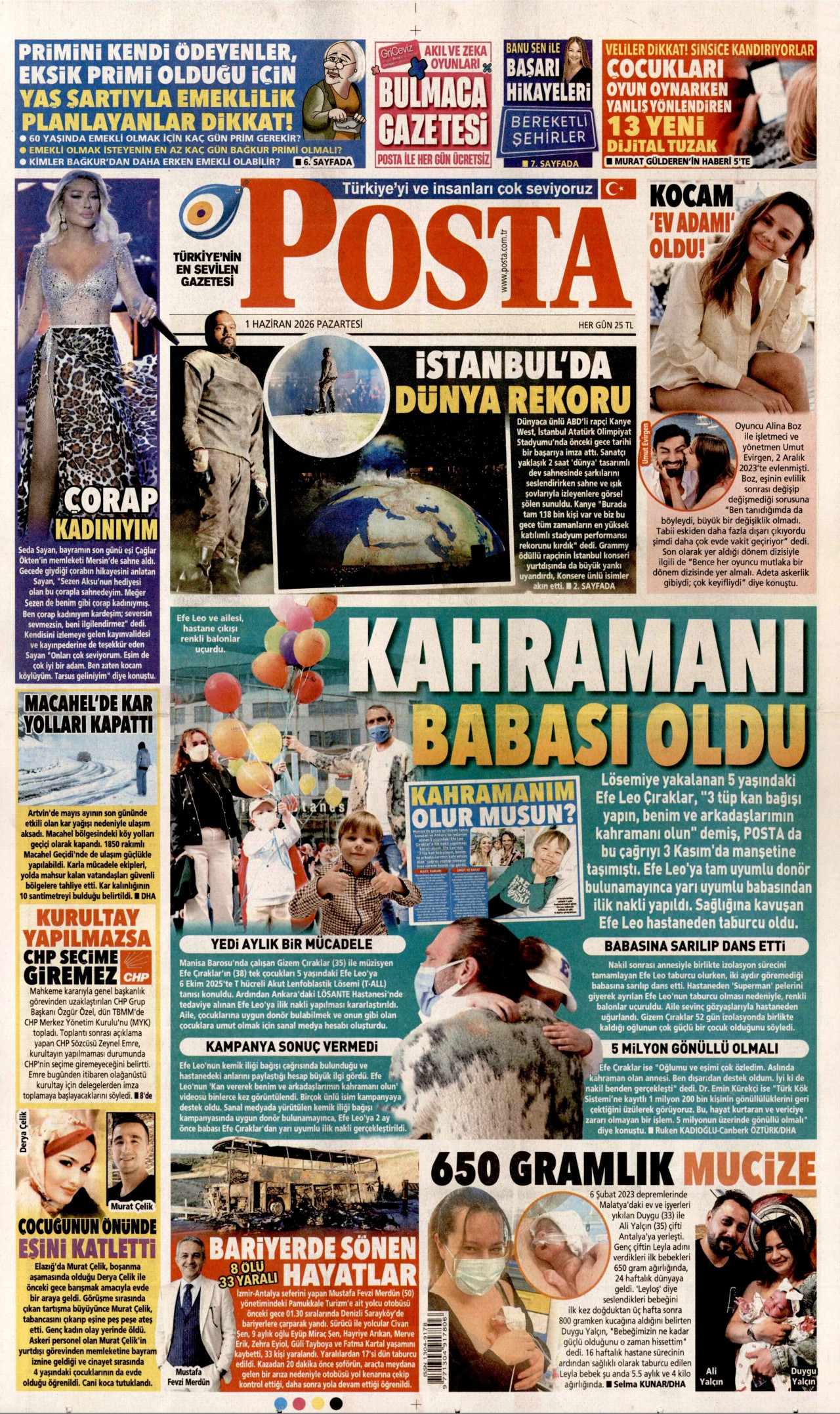Posta Gazetesi Manşeti