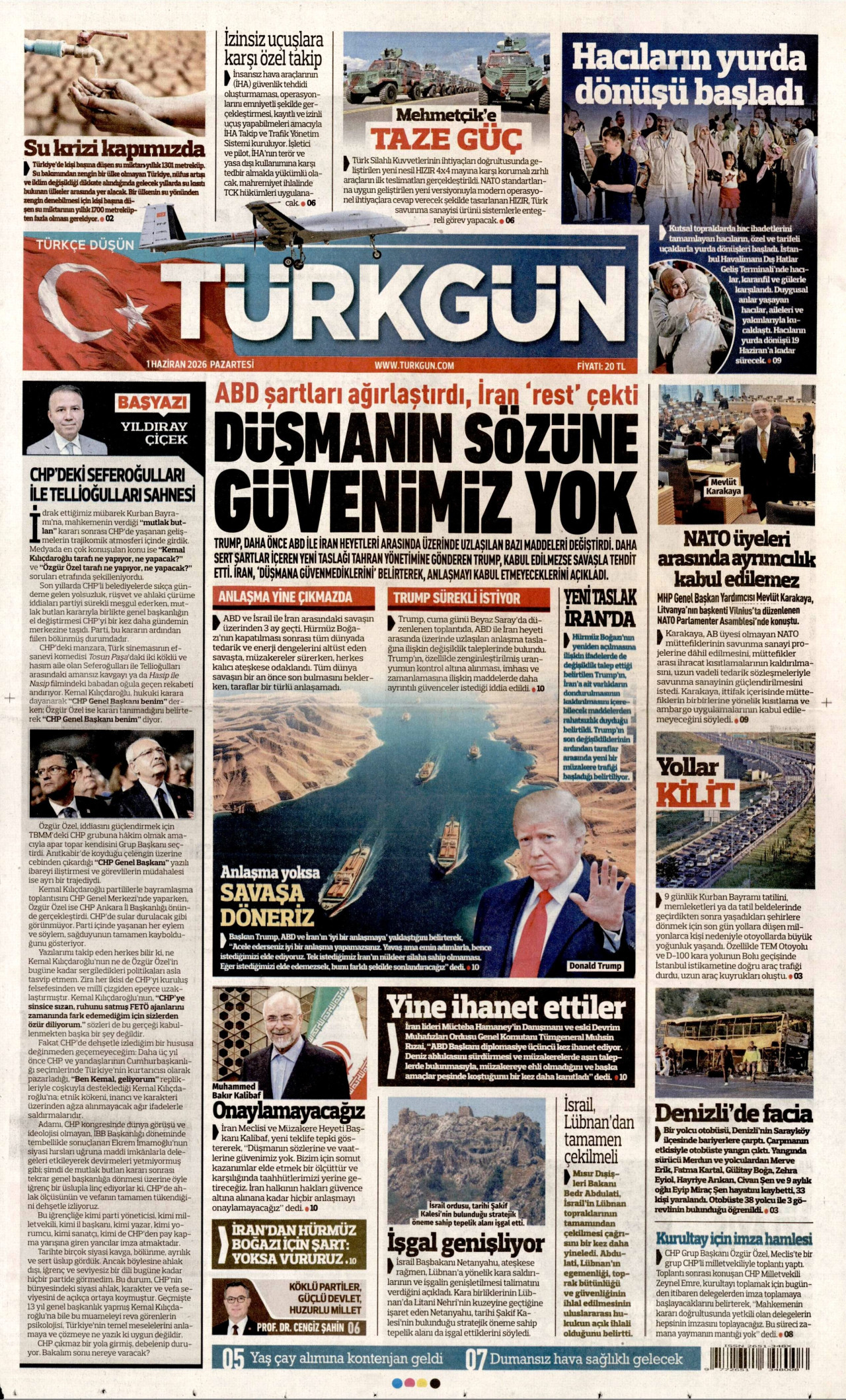 Türkgün Gazetesi Manşeti