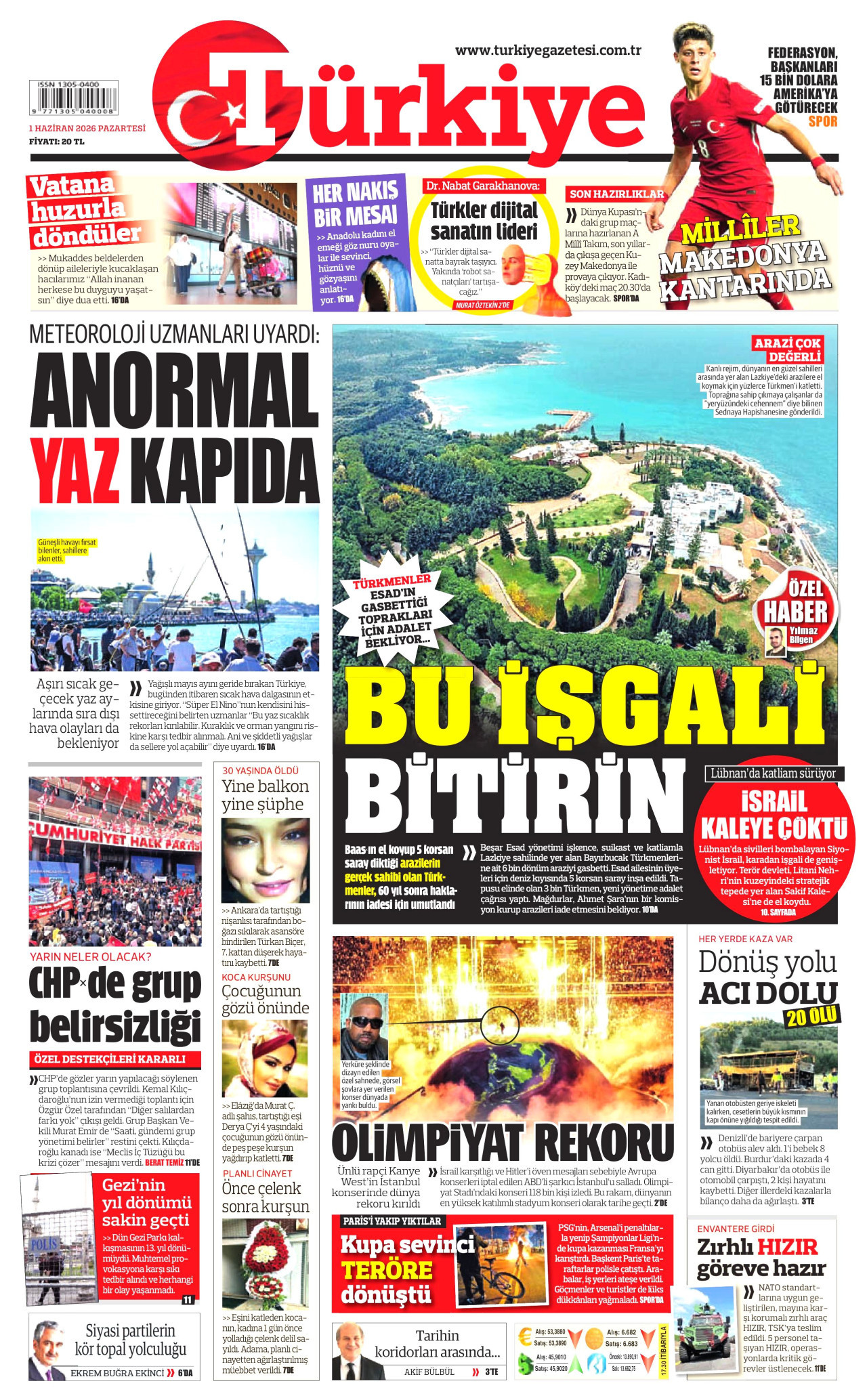 Türkiye Gazetesi Gazetesi Manşeti