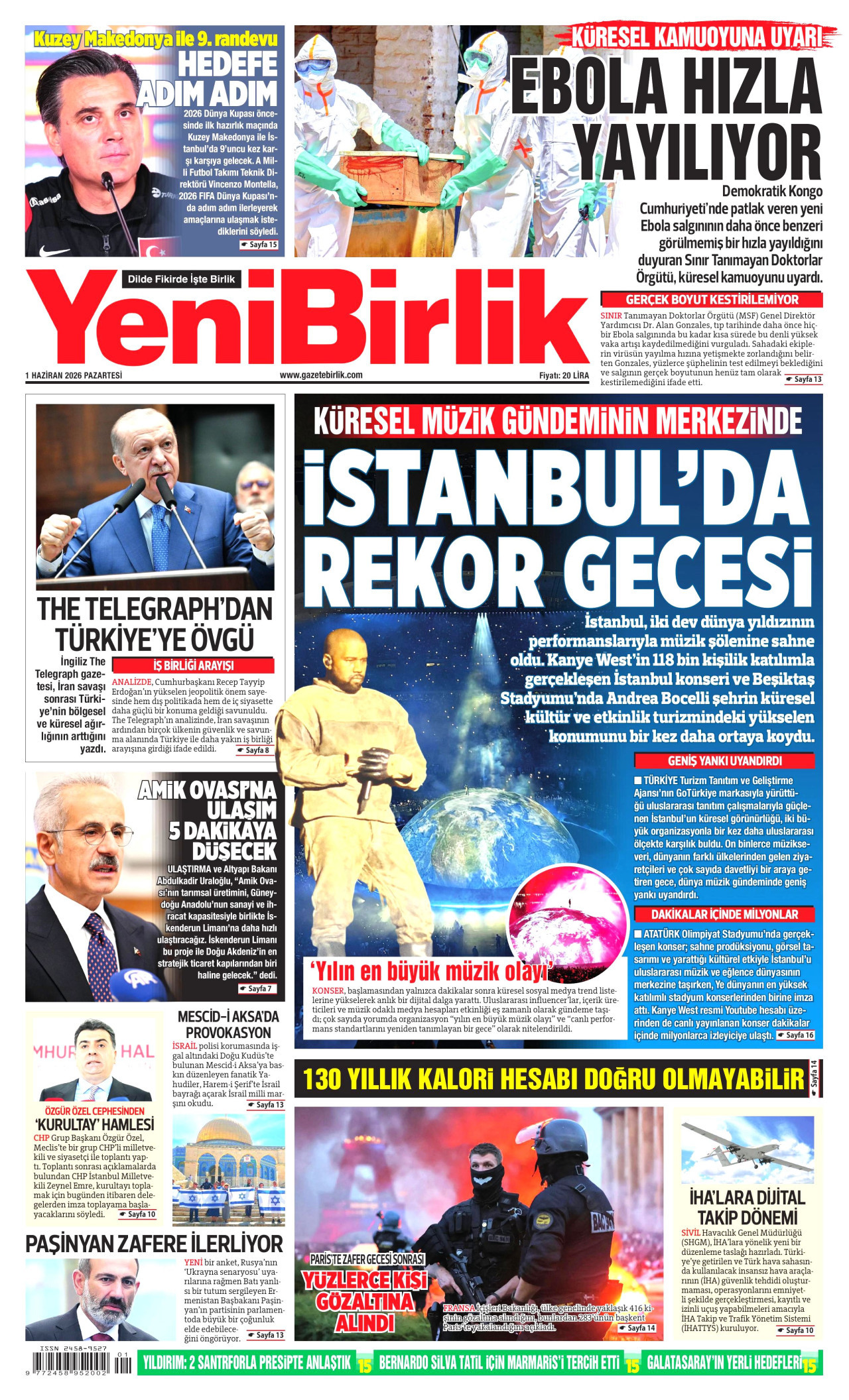 YeniBirlik Gazetesi Manşeti