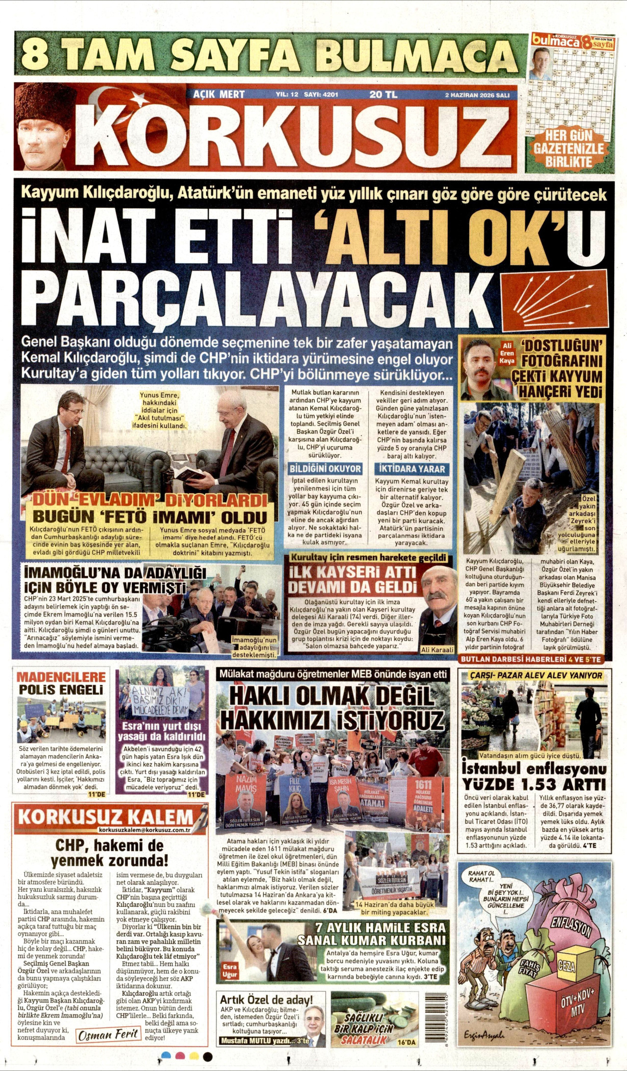 Korkusuz Gazetesi Manşeti