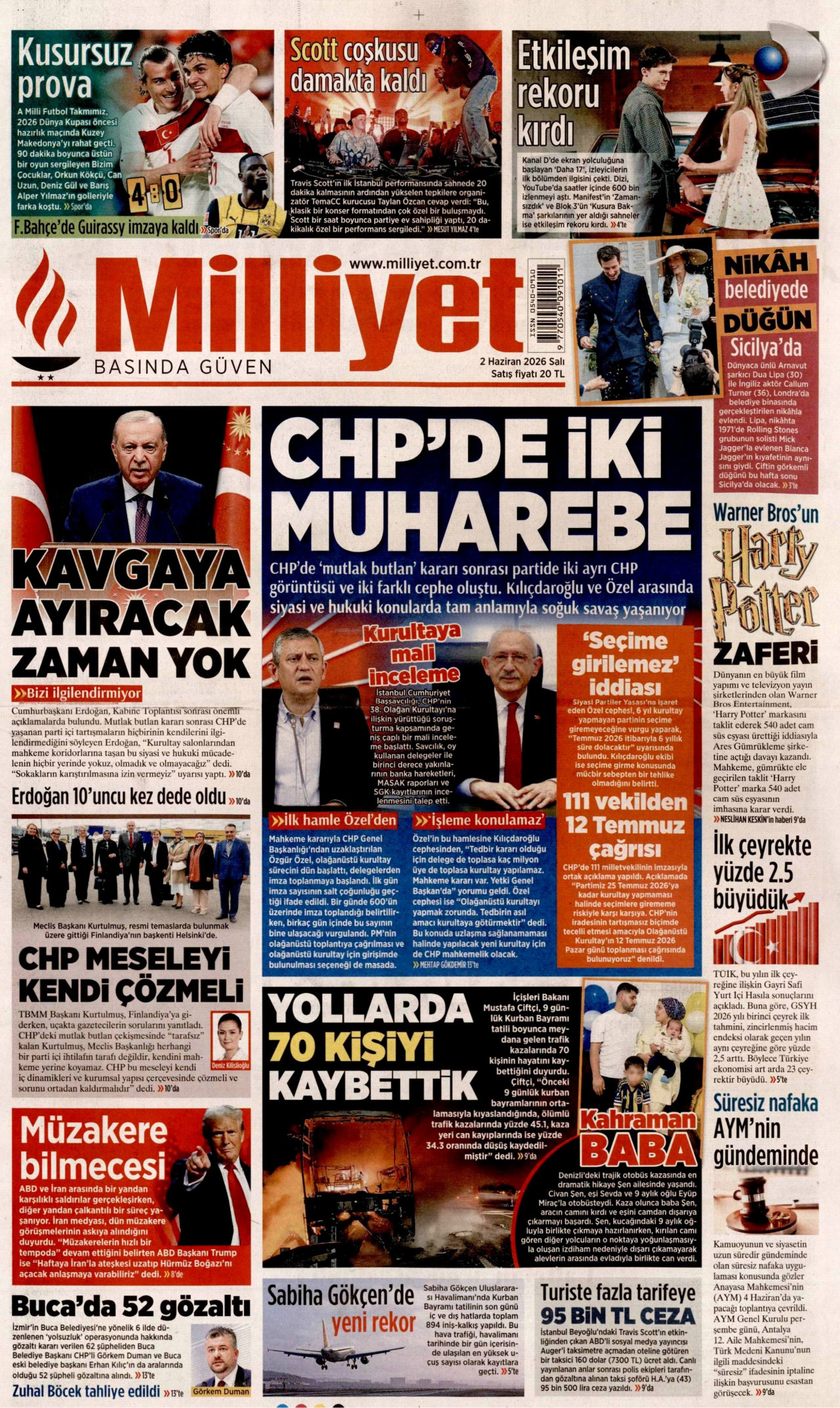 Milliyet Gazetesi Manşeti